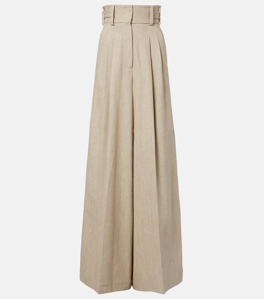 elie saab linen and cotton canvas wide