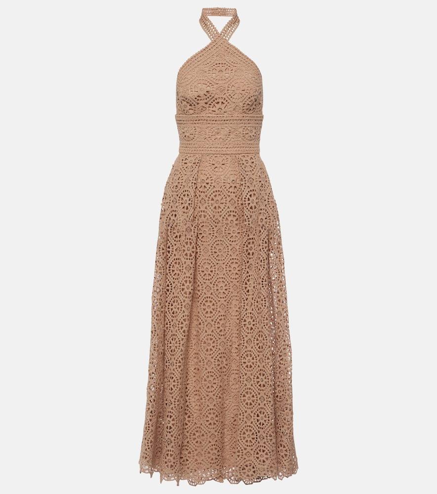 elie saab macramé halterneck cotton