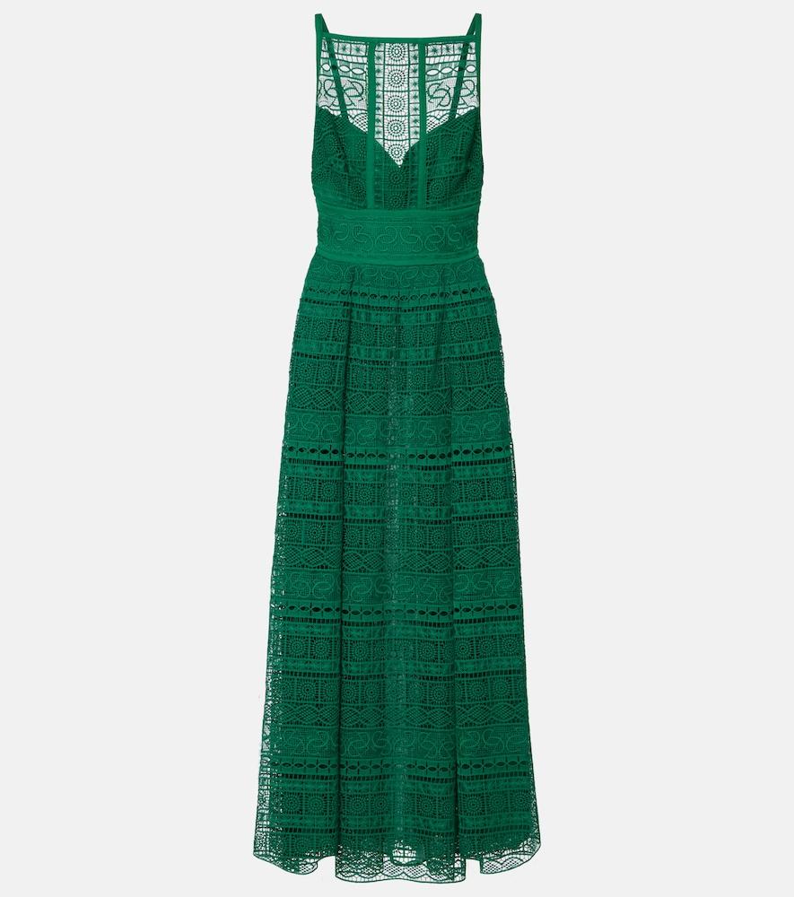 elie saab macramé midi dress