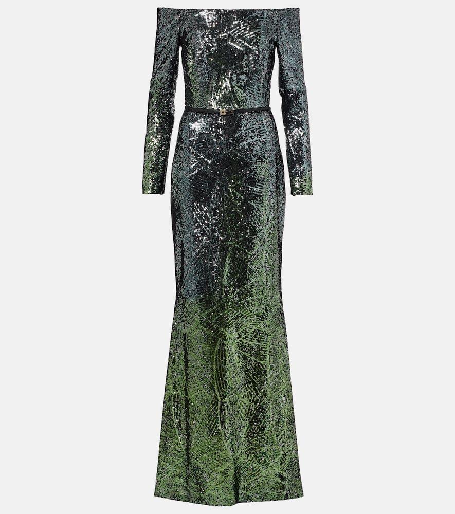 elie saab ombré sequined silk