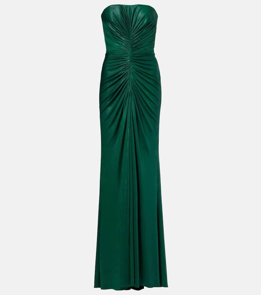 elie saab ruched jersey gown
