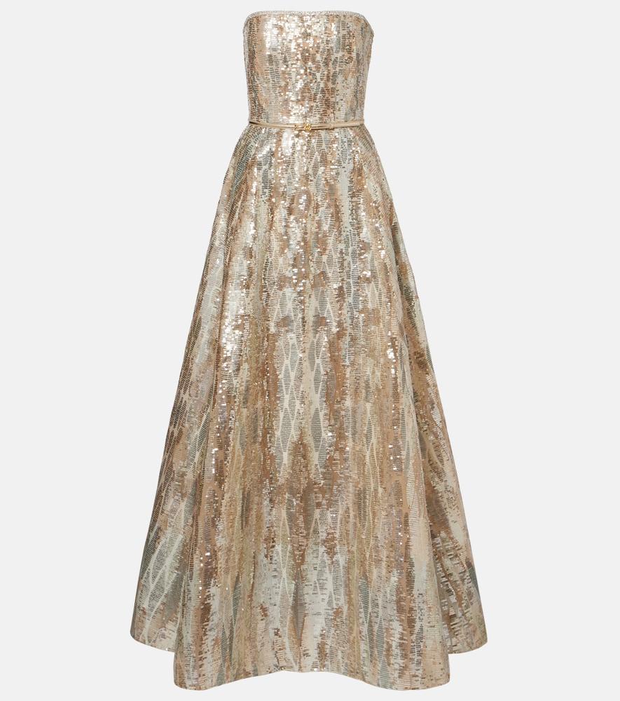 elie saab sequined bustier gown