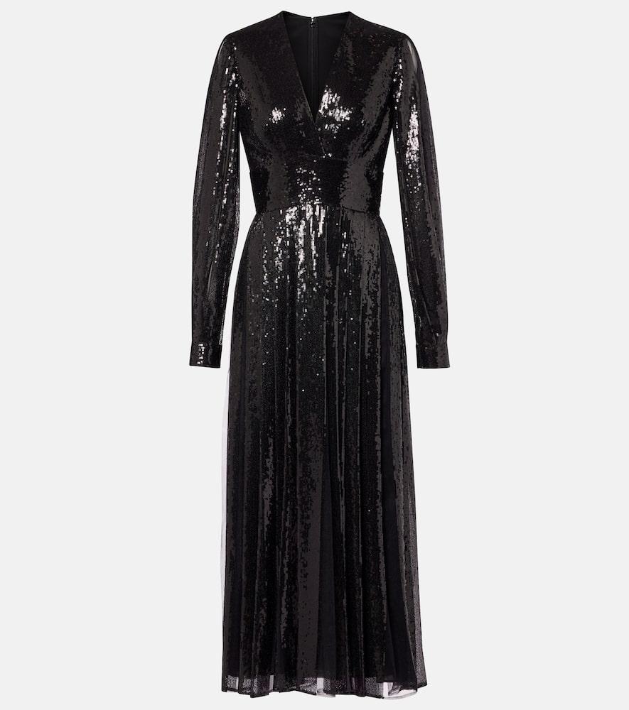 elie saab sequined tulle maxi dress
