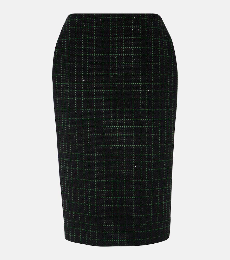 elie saab sequined tweed midi skirt