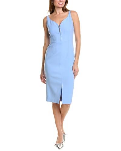 elie tahari womens contour front zip sheath dress, 0, blue