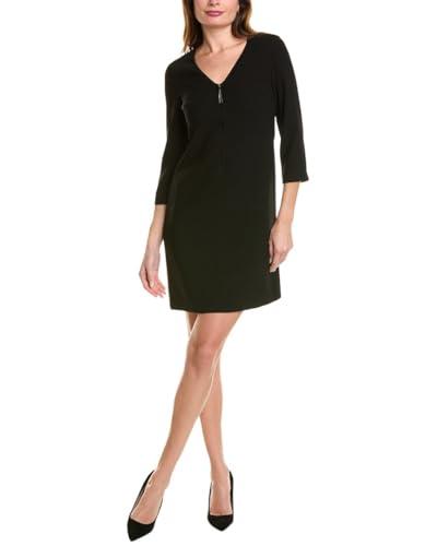 elie tahari womens crepe shift dress, 2, black