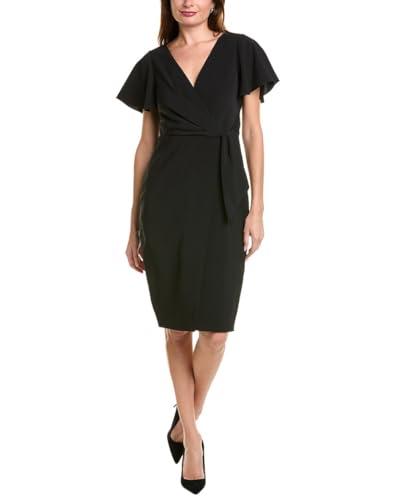 elie tahari womens faux wrap dress, 10, black