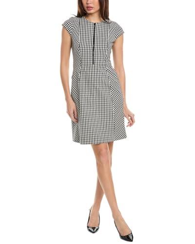 elie tahari womens gingham sheath dress, 8, black