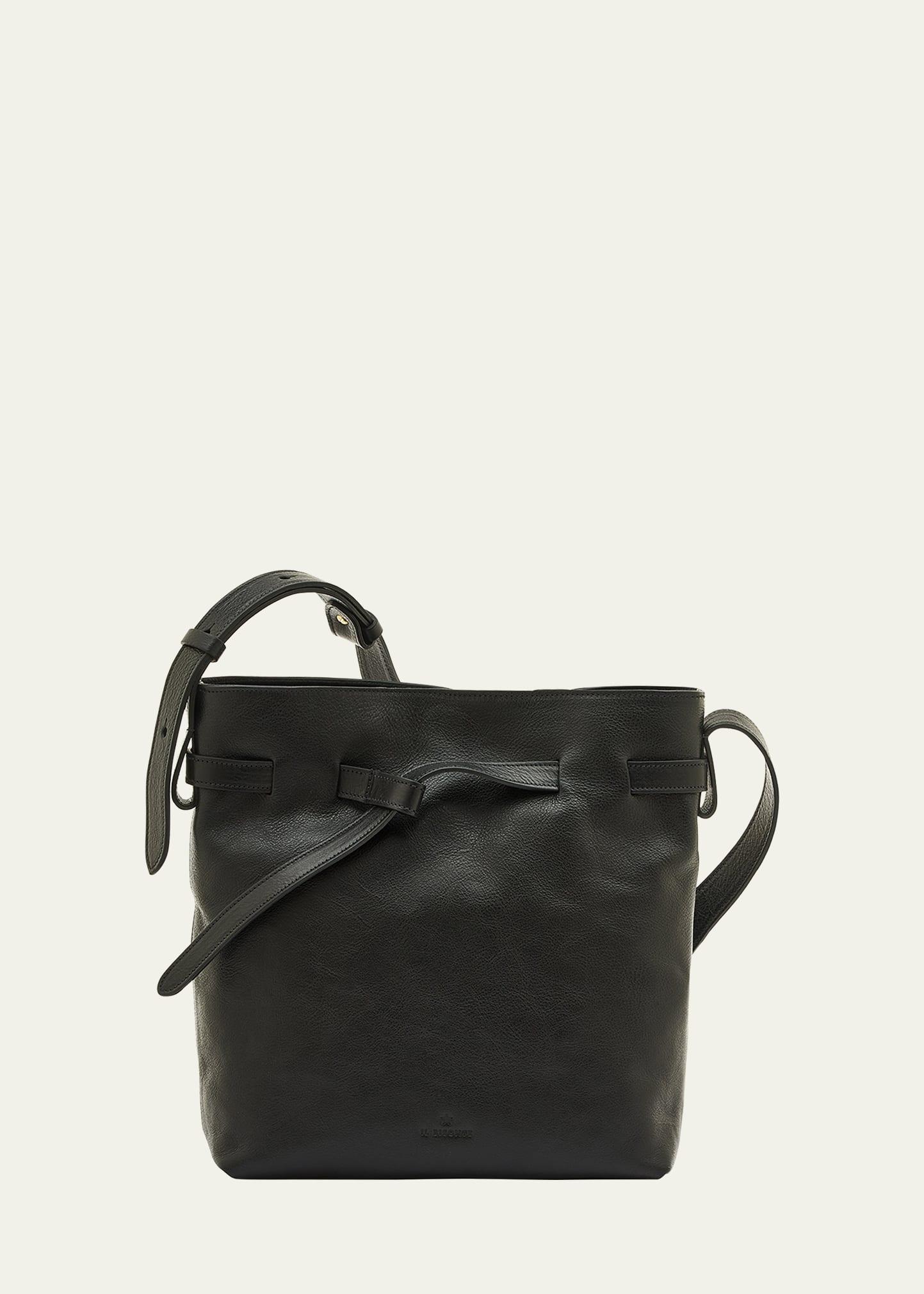elisa leather bucket bag