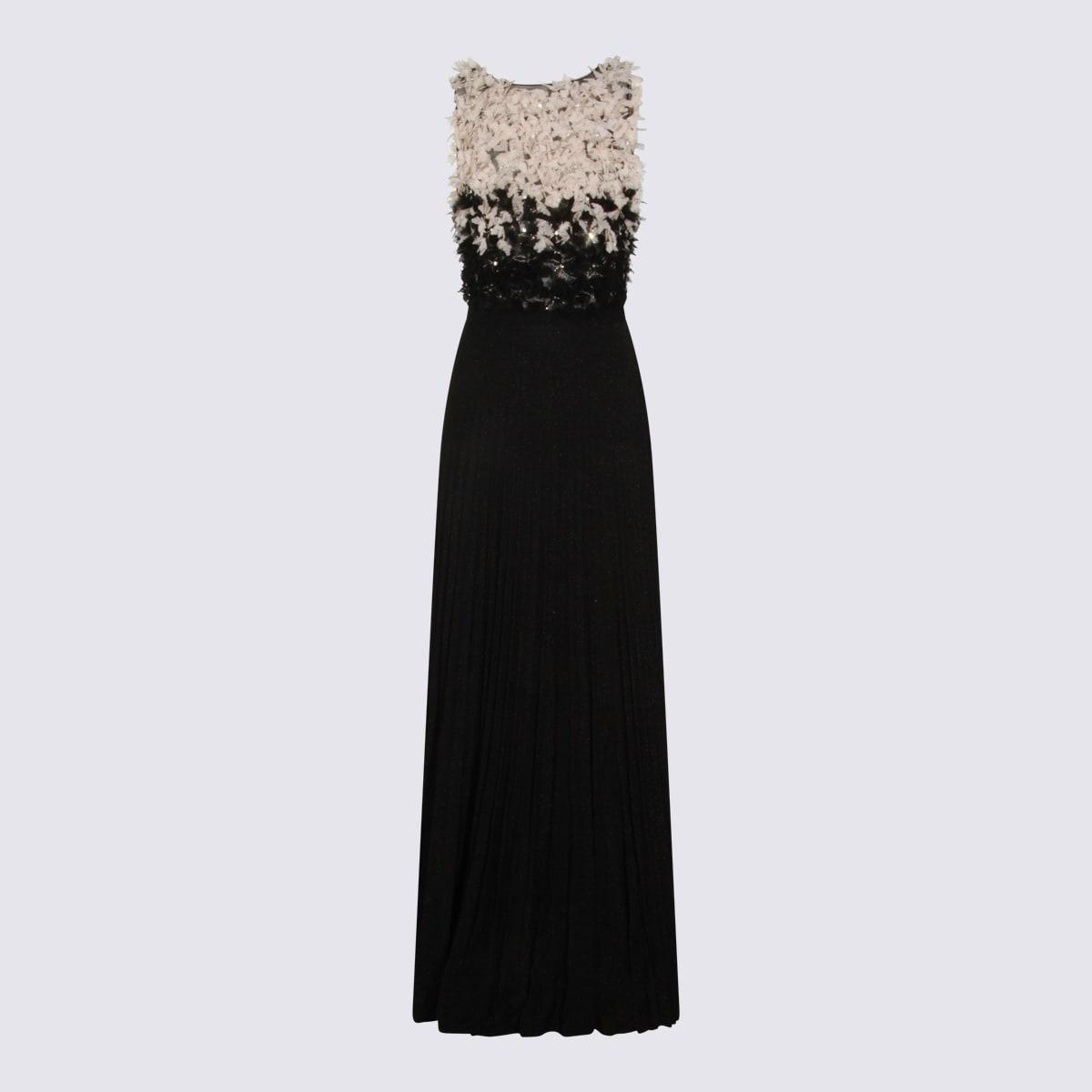 elisabetta franchi black and white maxi dress