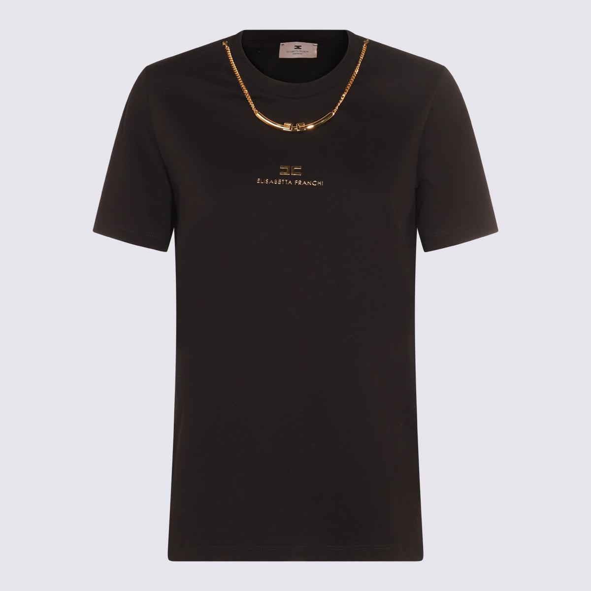 elisabetta franchi black cotton t-shirt