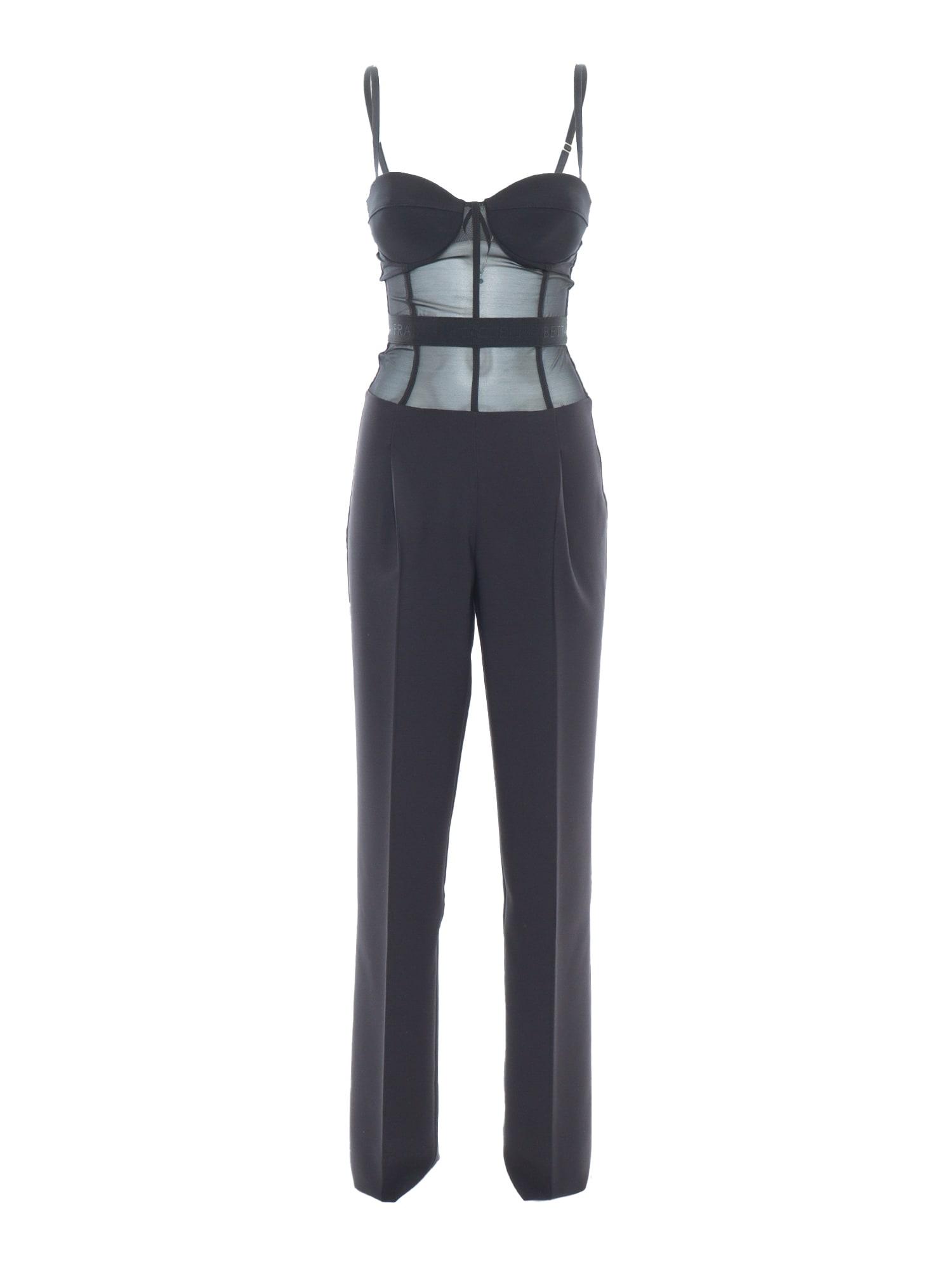 elisabetta franchi black elegant jumpsuit