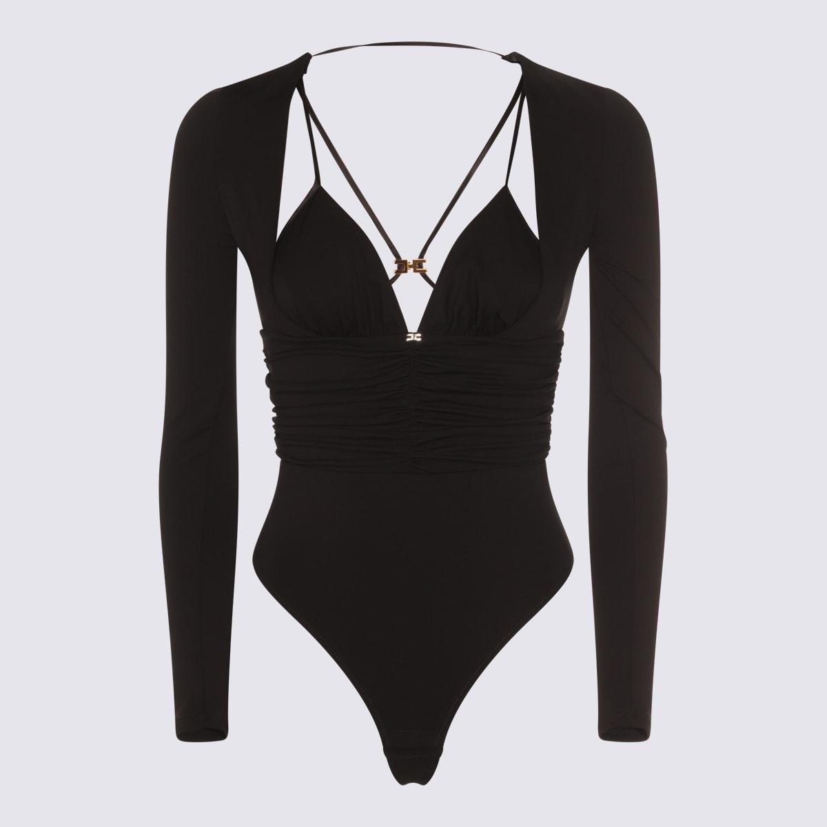 elisabetta franchi black viscose bodysuit