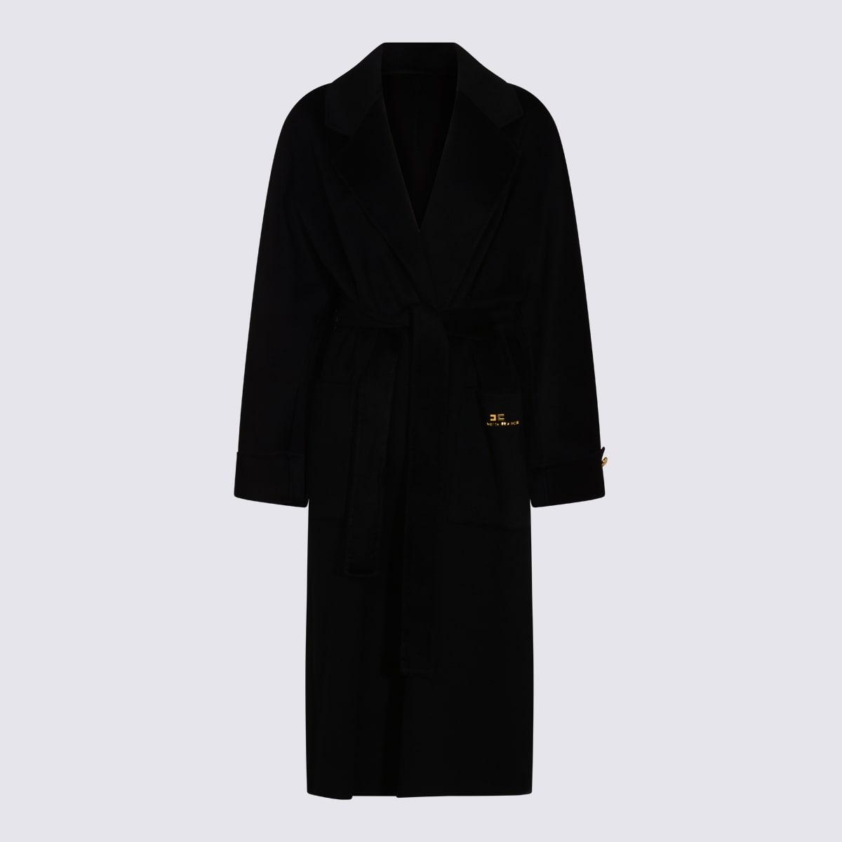 elisabetta franchi black wool coat