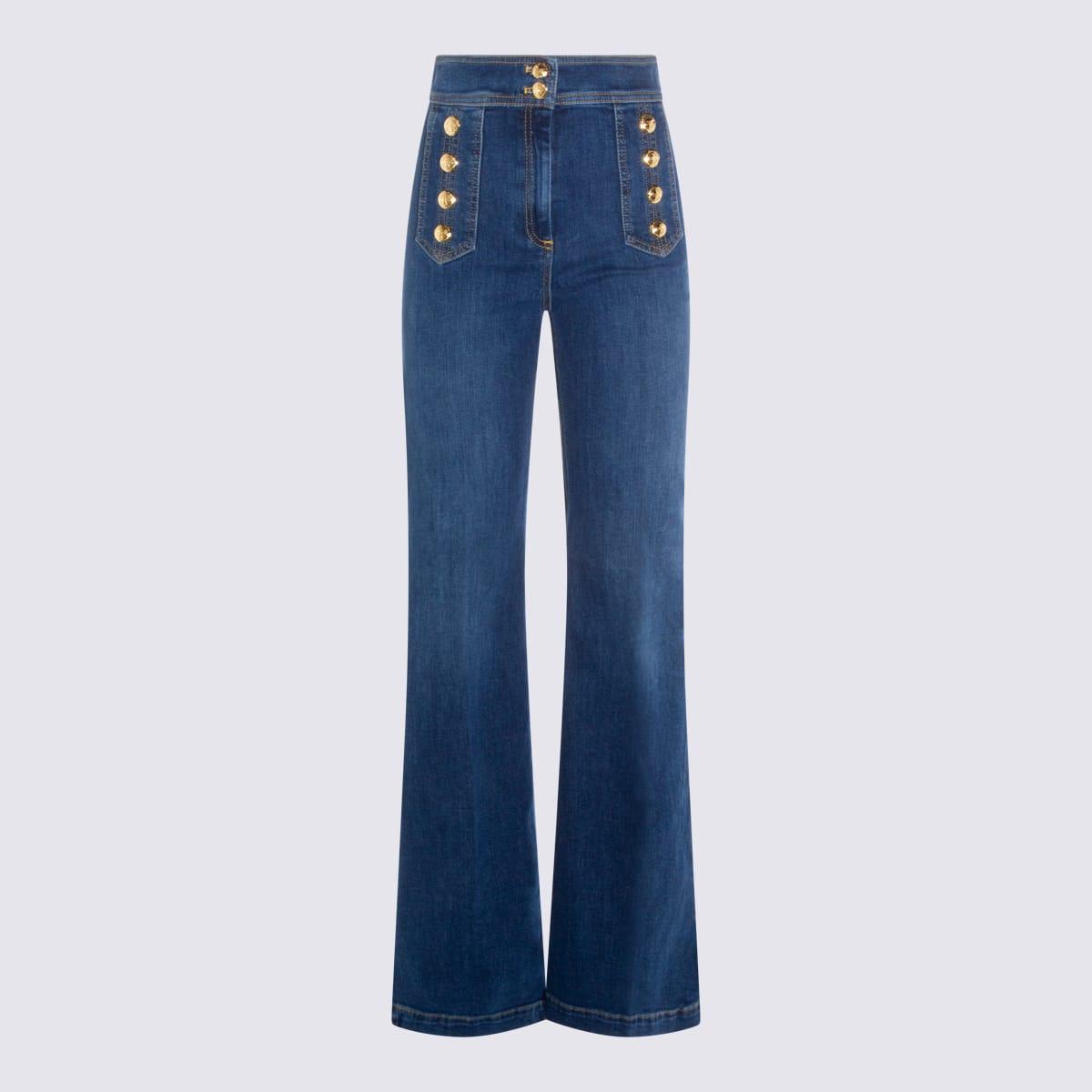 elisabetta franchi blue cotton jeans