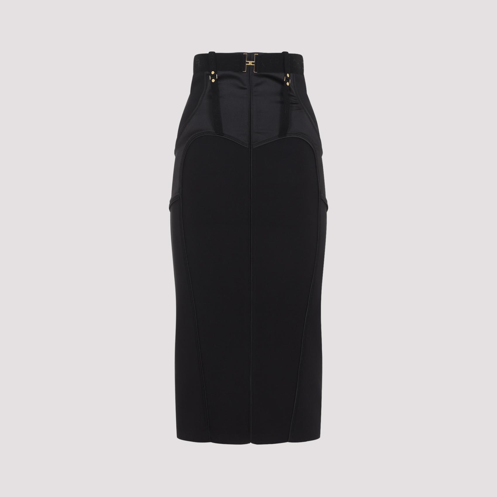 elisabetta franchi bondage skirt black polyester elastane - women
