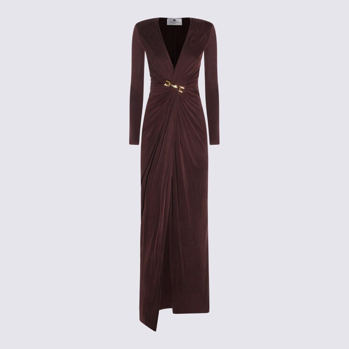 elisabetta franchi brown maxi dress