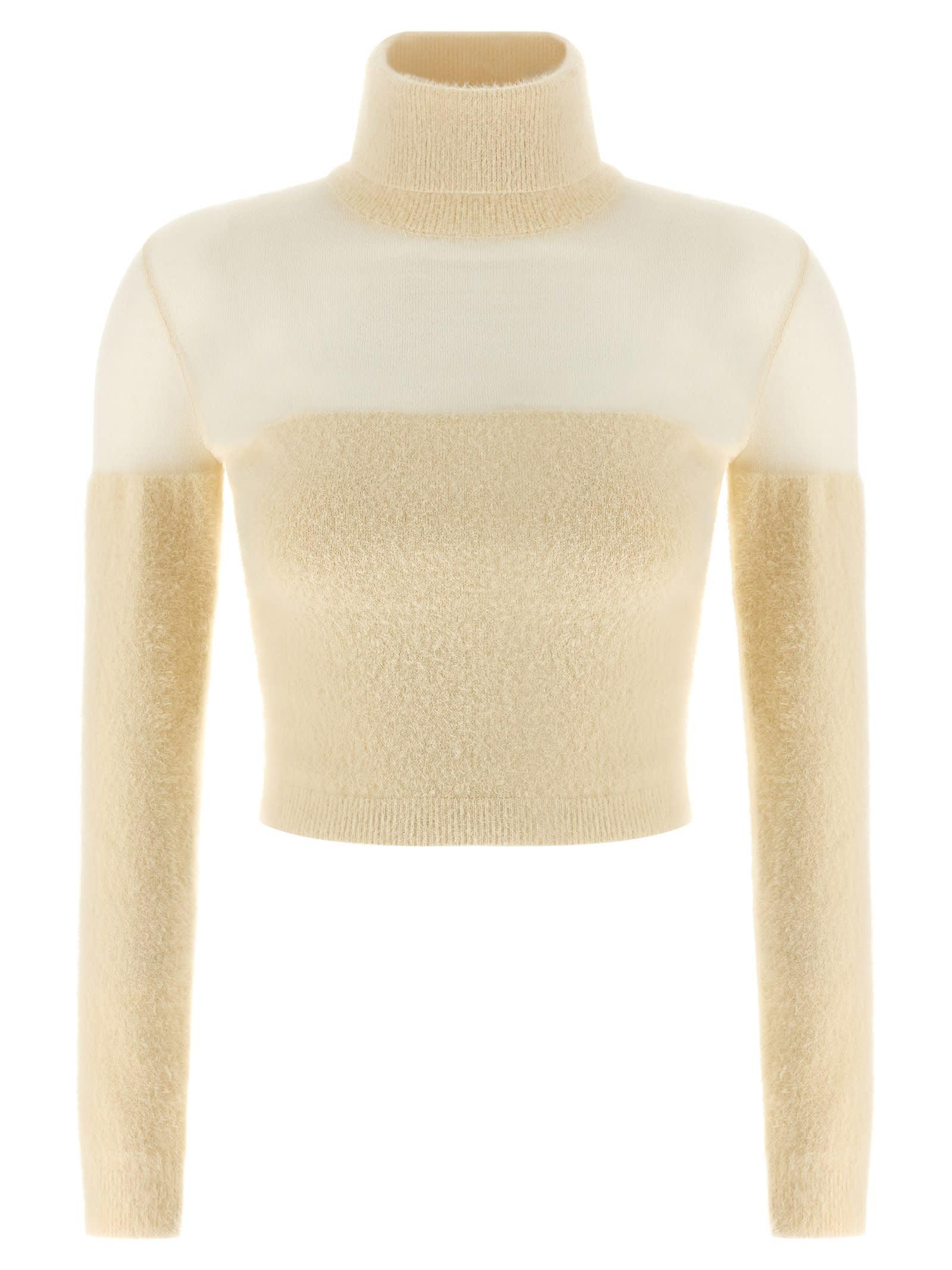 elisabetta franchi brushed insert turtleneck sweater