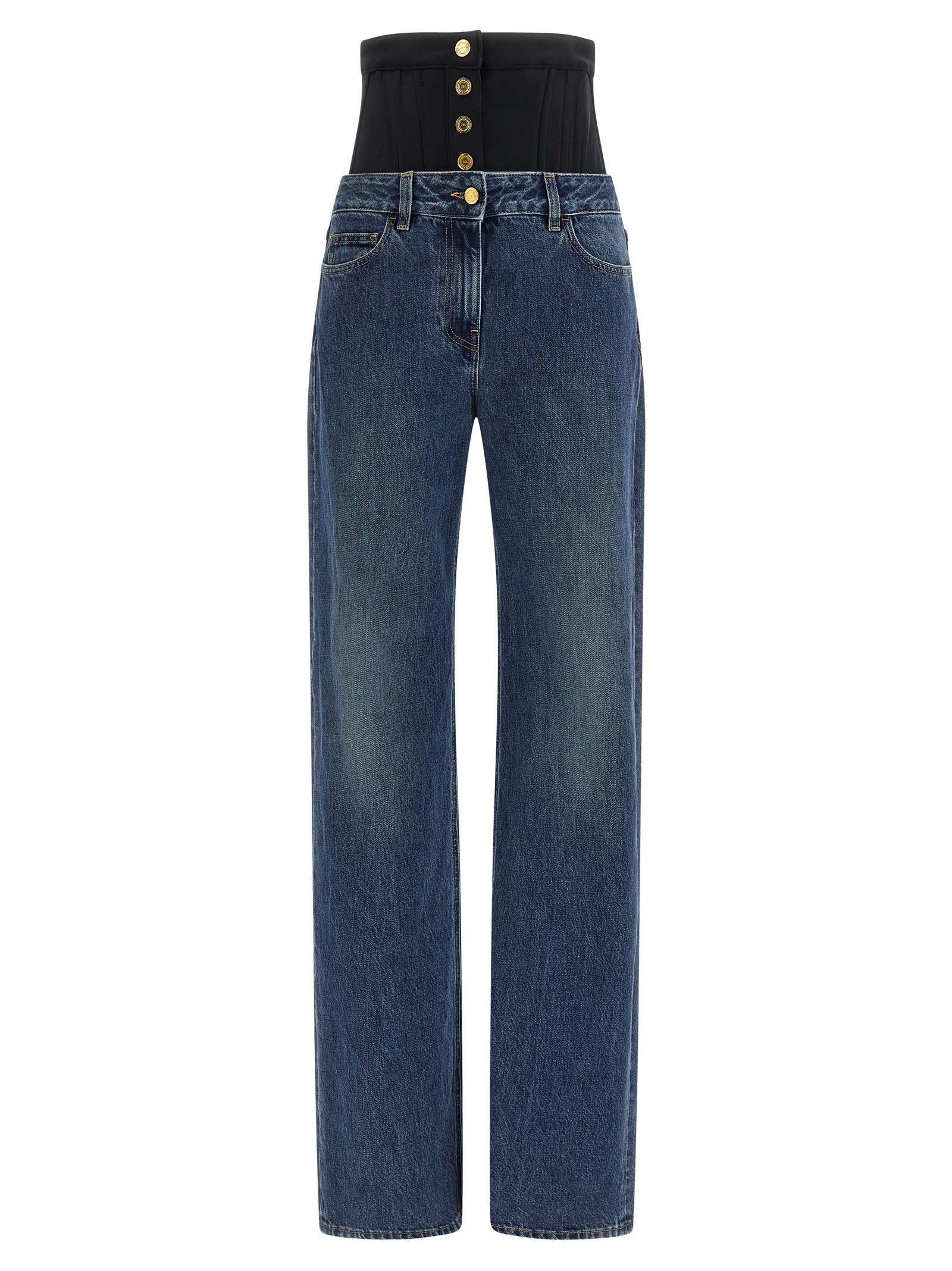 elisabetta franchi bustier insert jeans