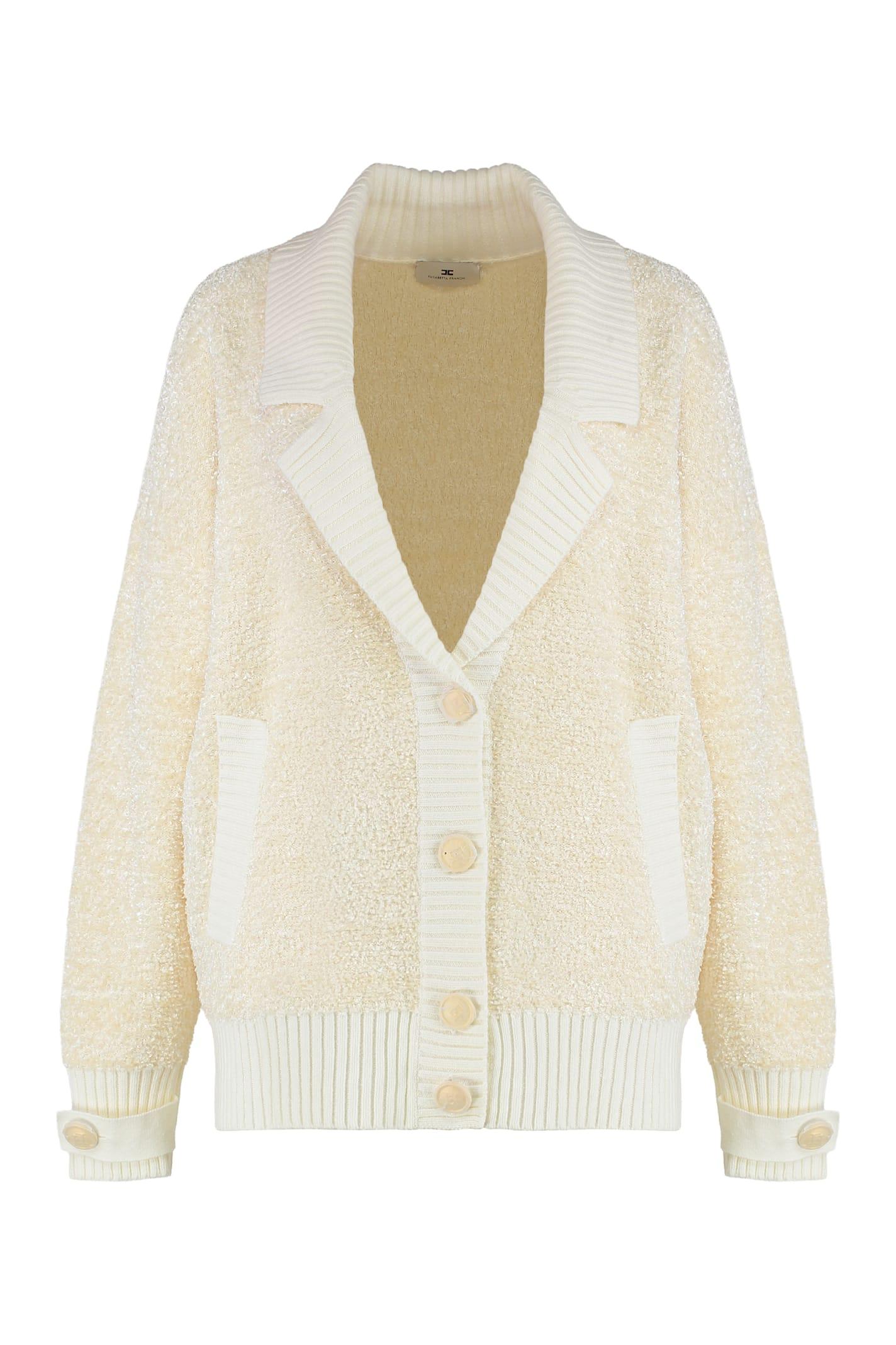 elisabetta franchi cardigan in boucle velour