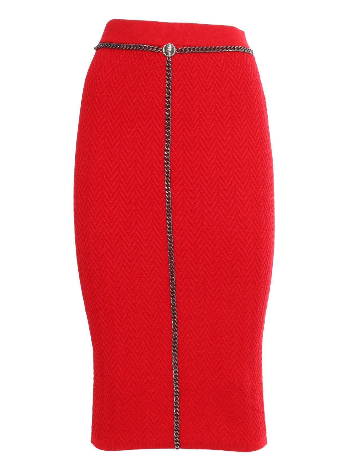 elisabetta franchi chained midi skirt