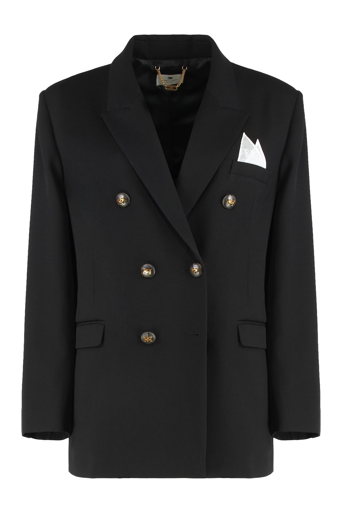 elisabetta franchi coat in cotton gabardine with pocket