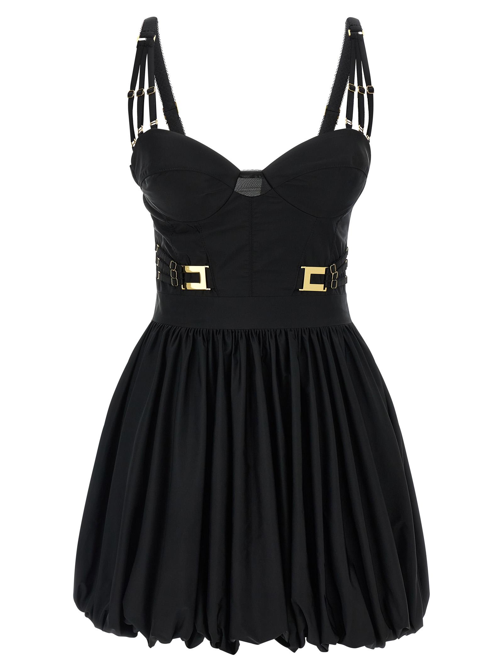 elisabetta franchi corset dress black polyester - women