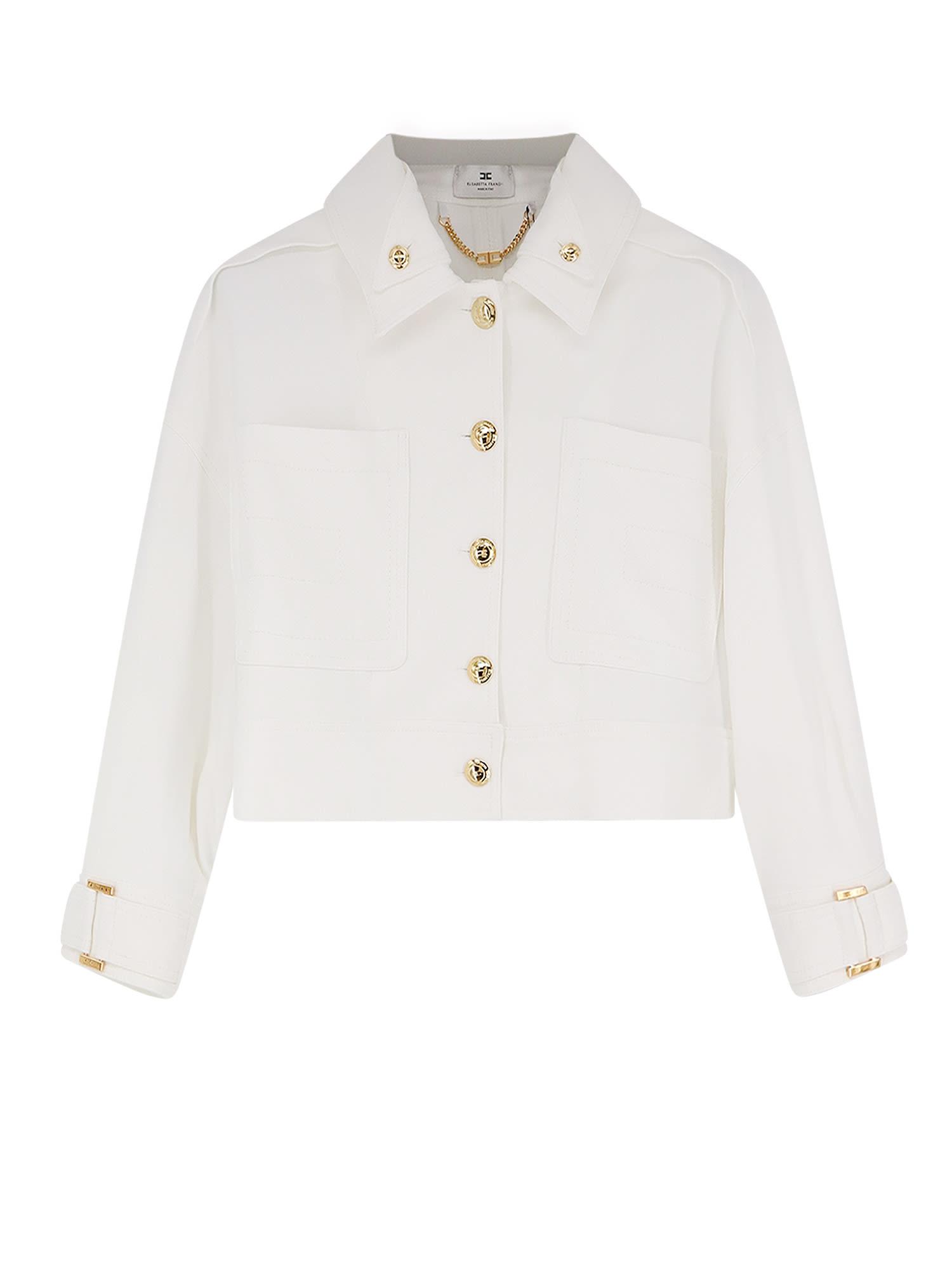 elisabetta franchi cropped viscose jacket