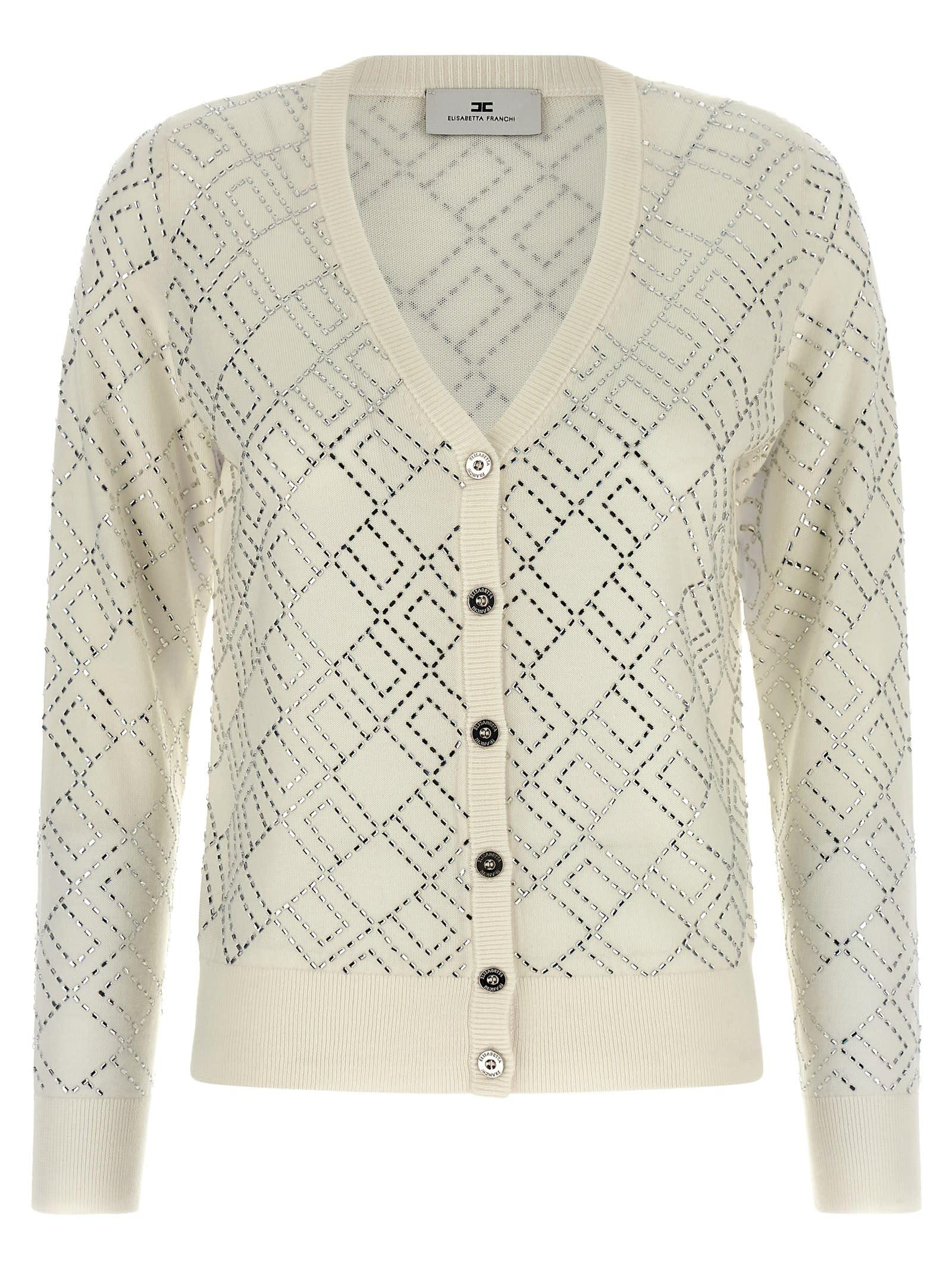 elisabetta franchi crystal cardigan