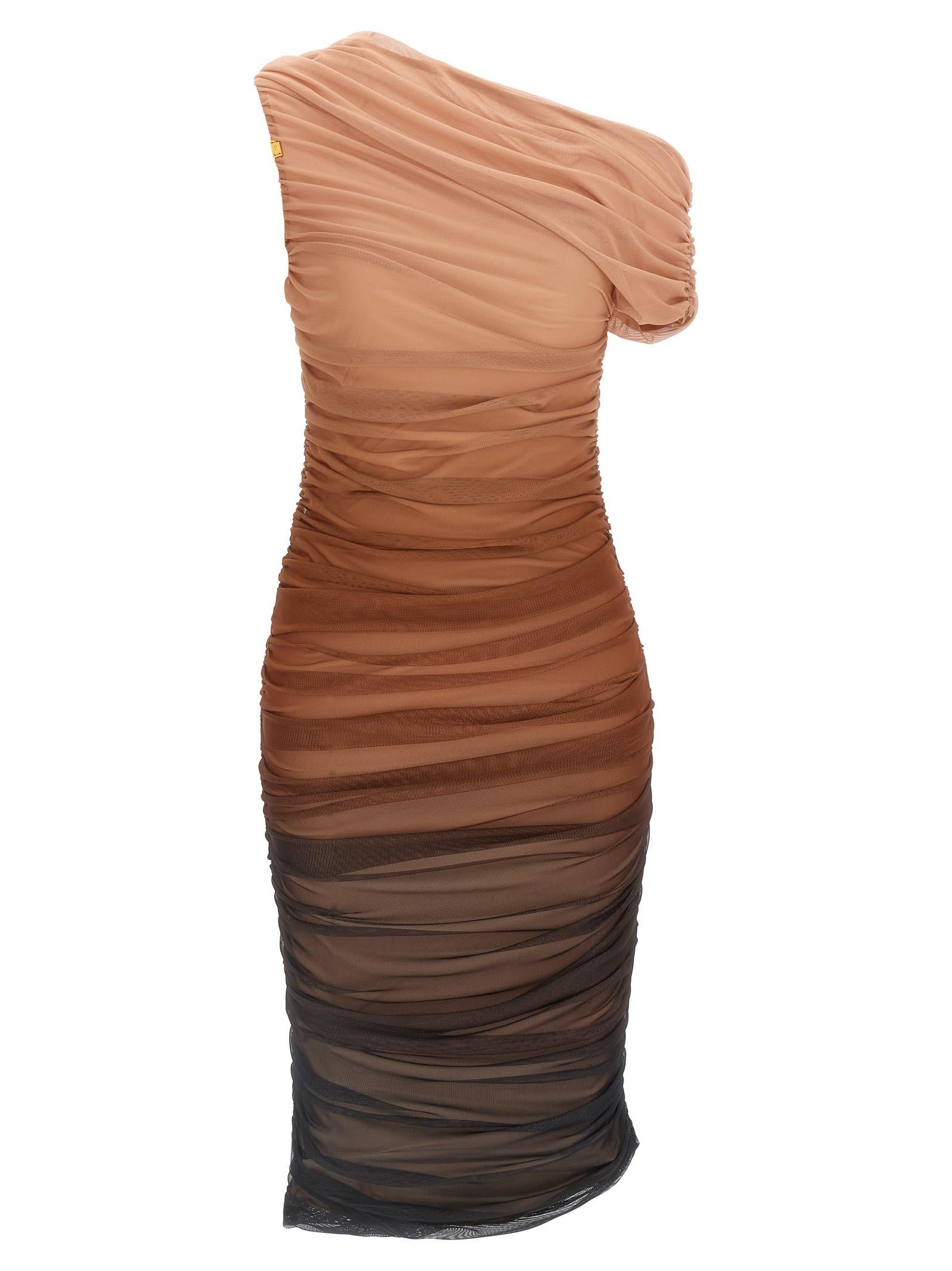 elisabetta franchi dégradé tulle dress