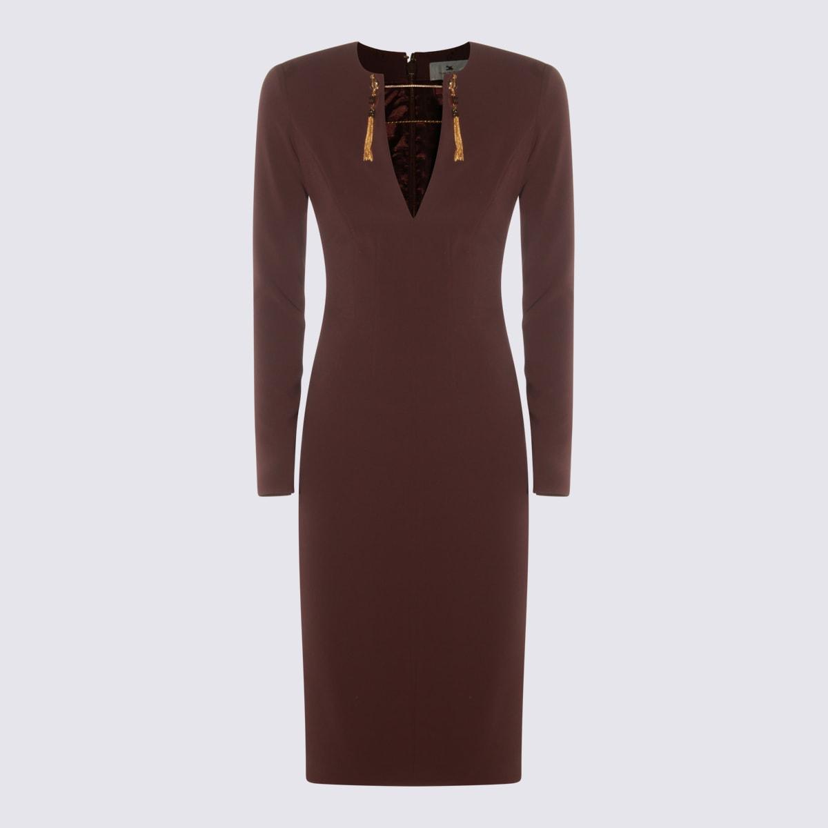 elisabetta franchi dark red dress