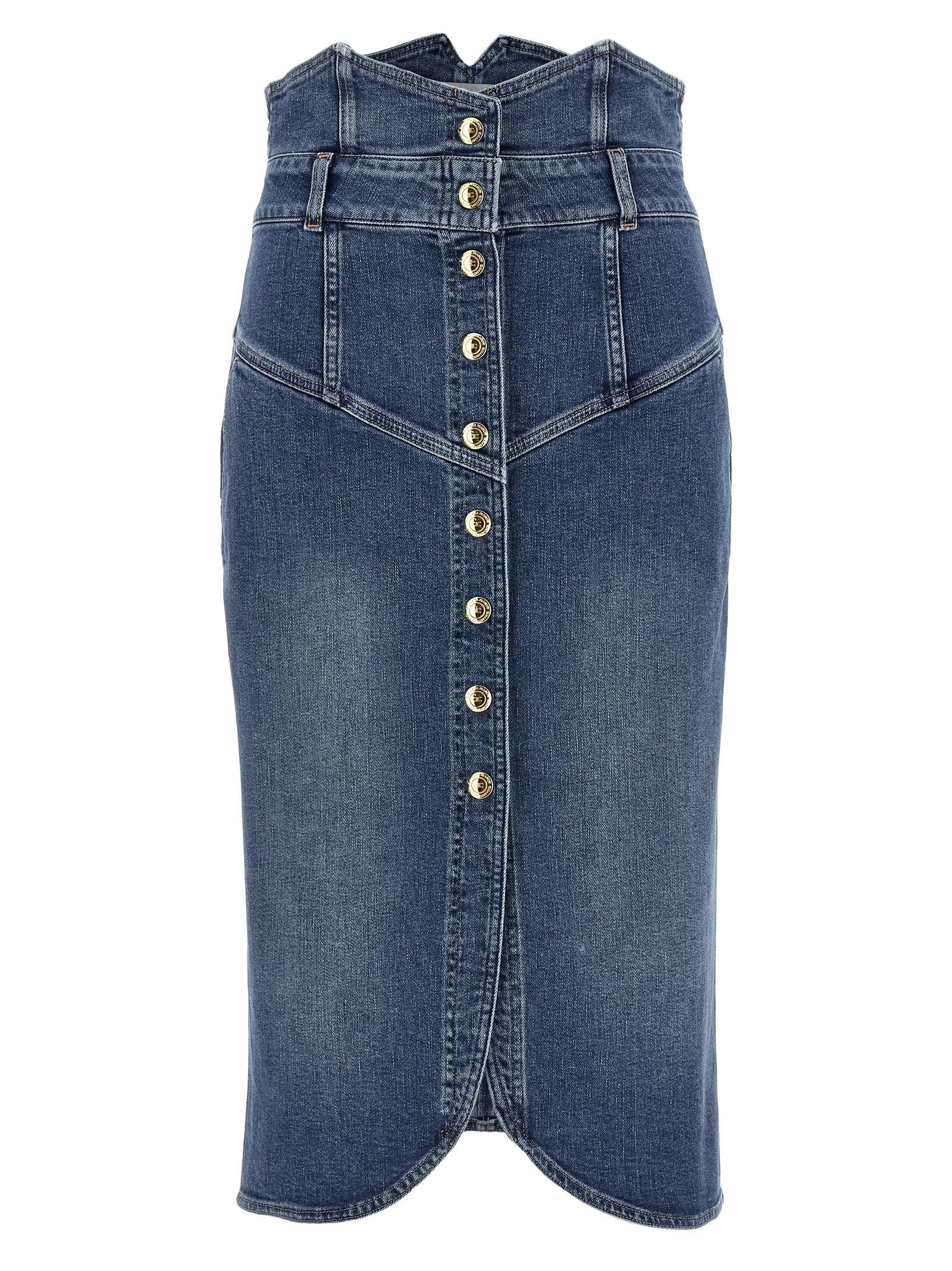 elisabetta franchi denim skirt