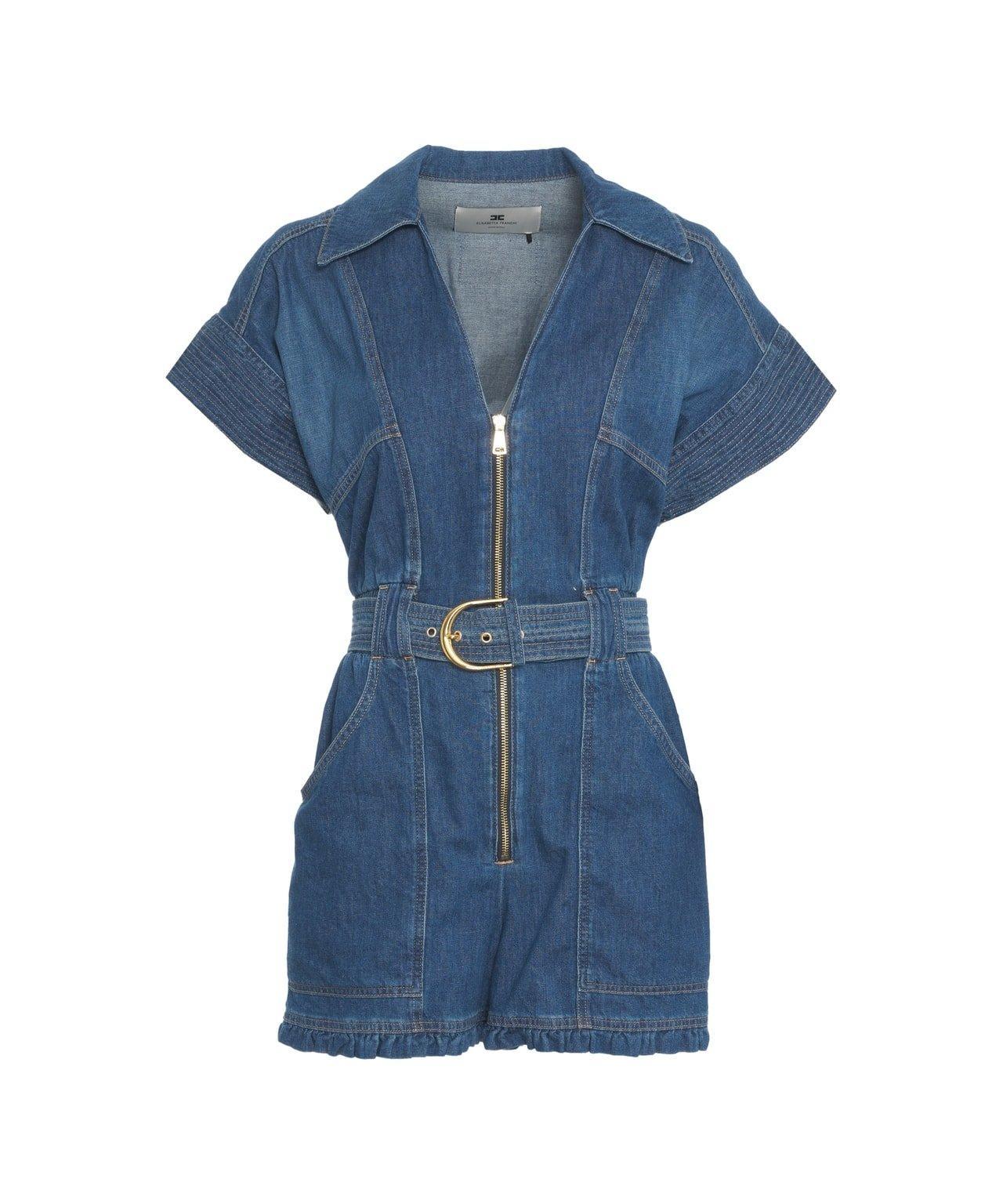 elisabetta franchi denim suit