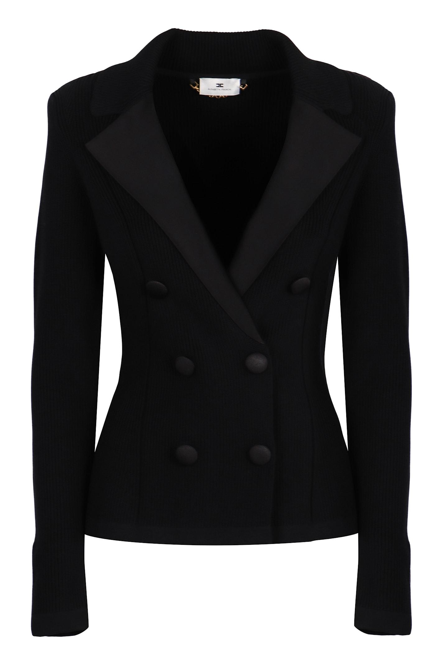 elisabetta franchi double-breasted blazer in cotton