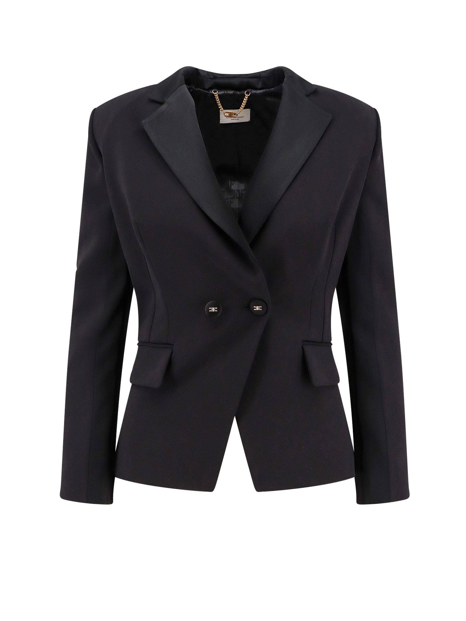 elisabetta franchi double-breasted blazer with covered buttons