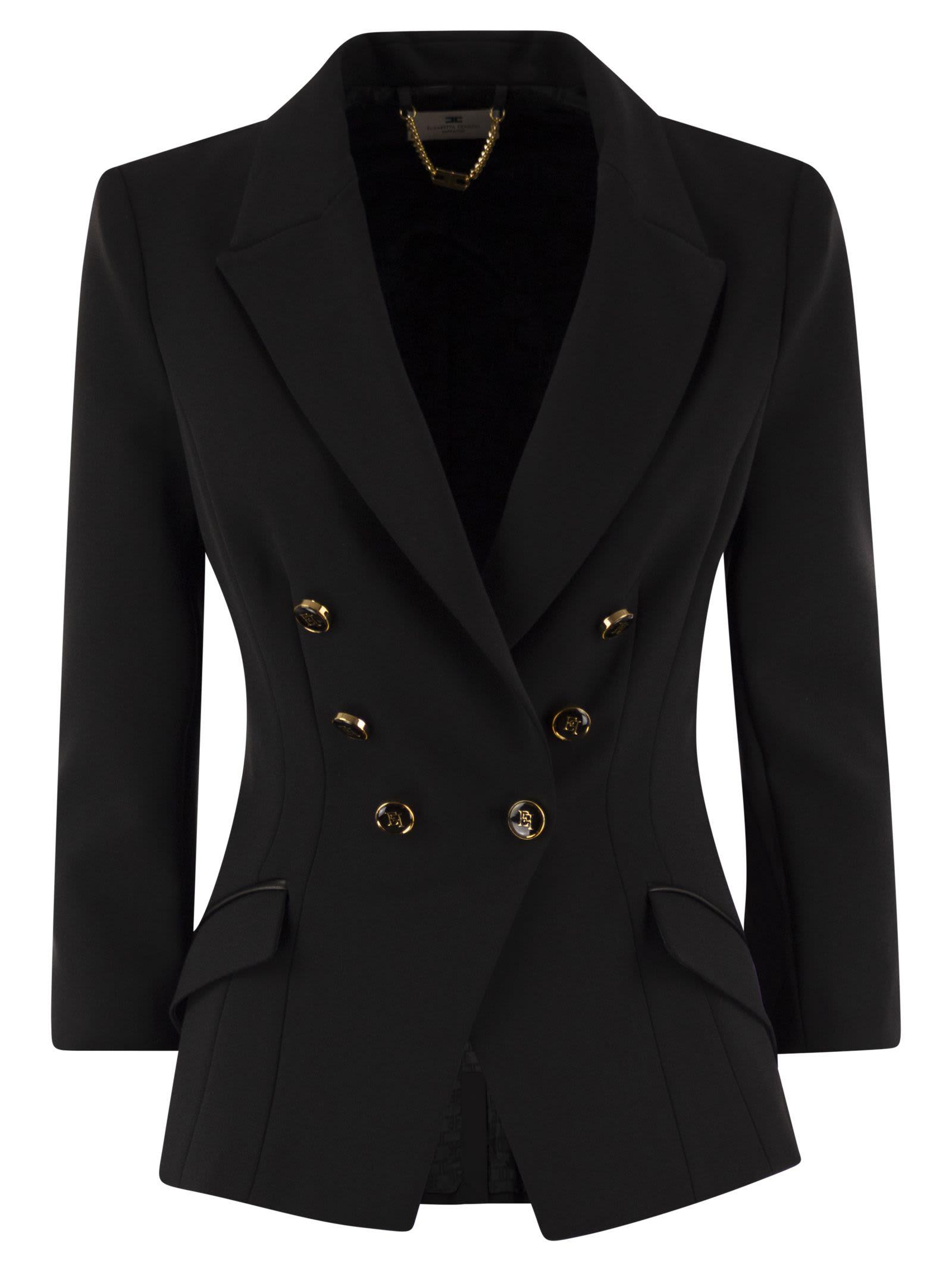 elisabetta franchi double crepe blazer