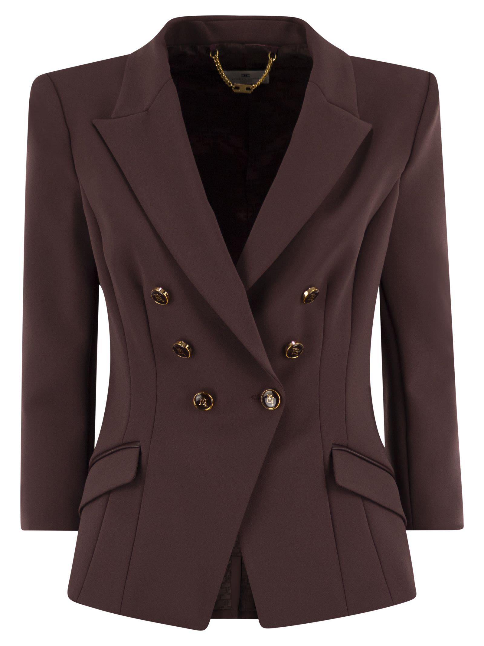 elisabetta franchi double crepe blazer