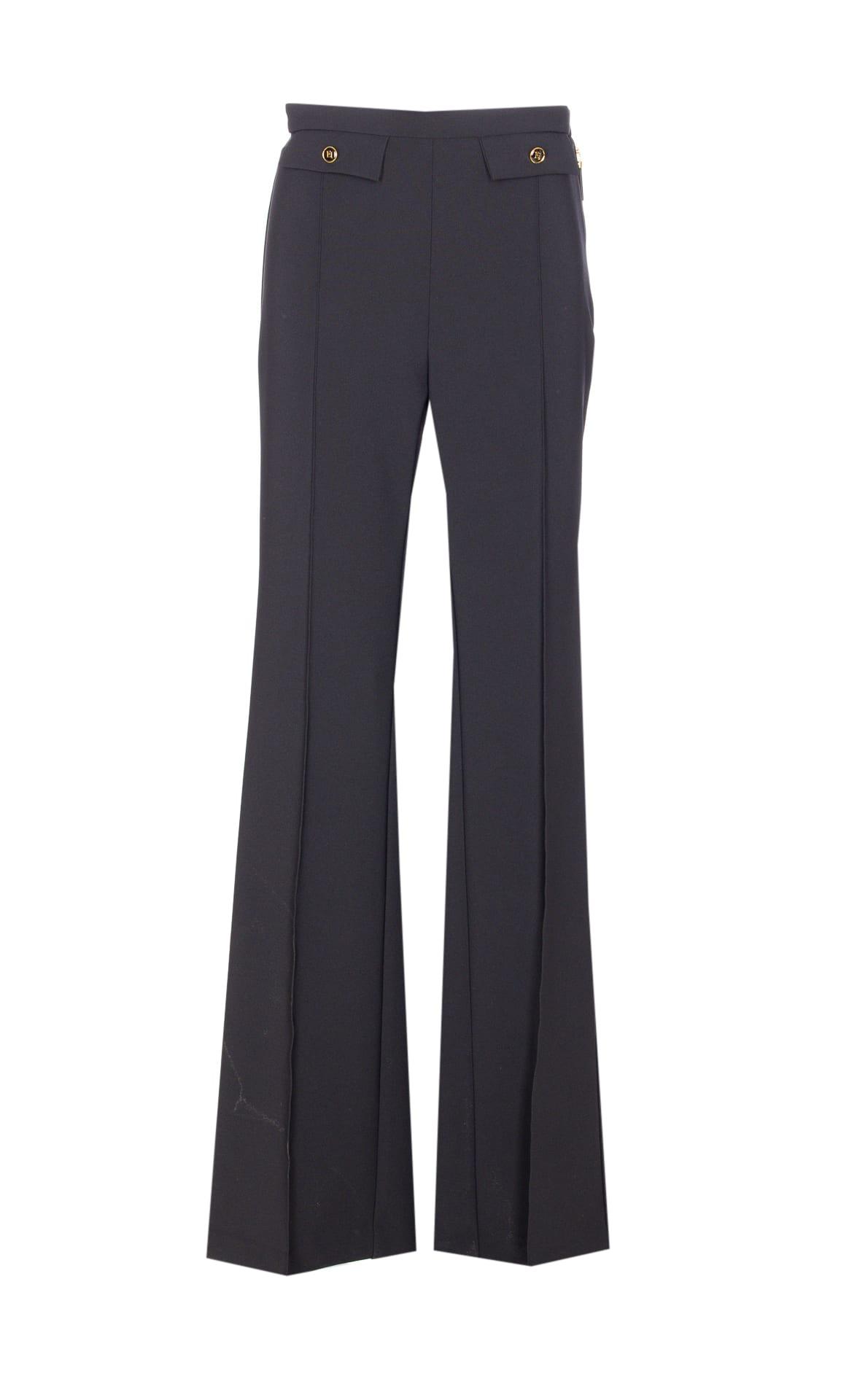 elisabetta franchi double crepe trousers