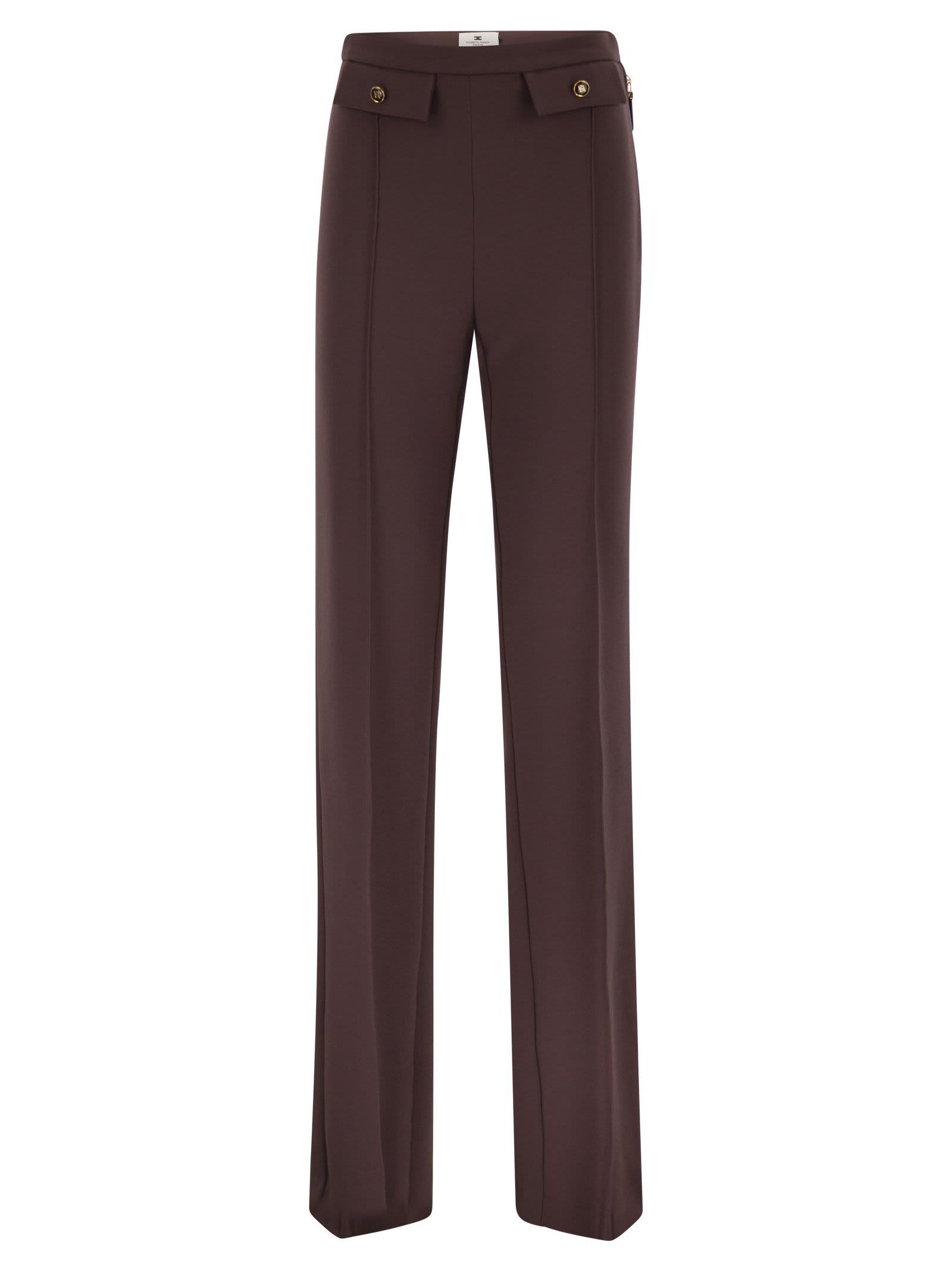 elisabetta franchi double crepe trousers