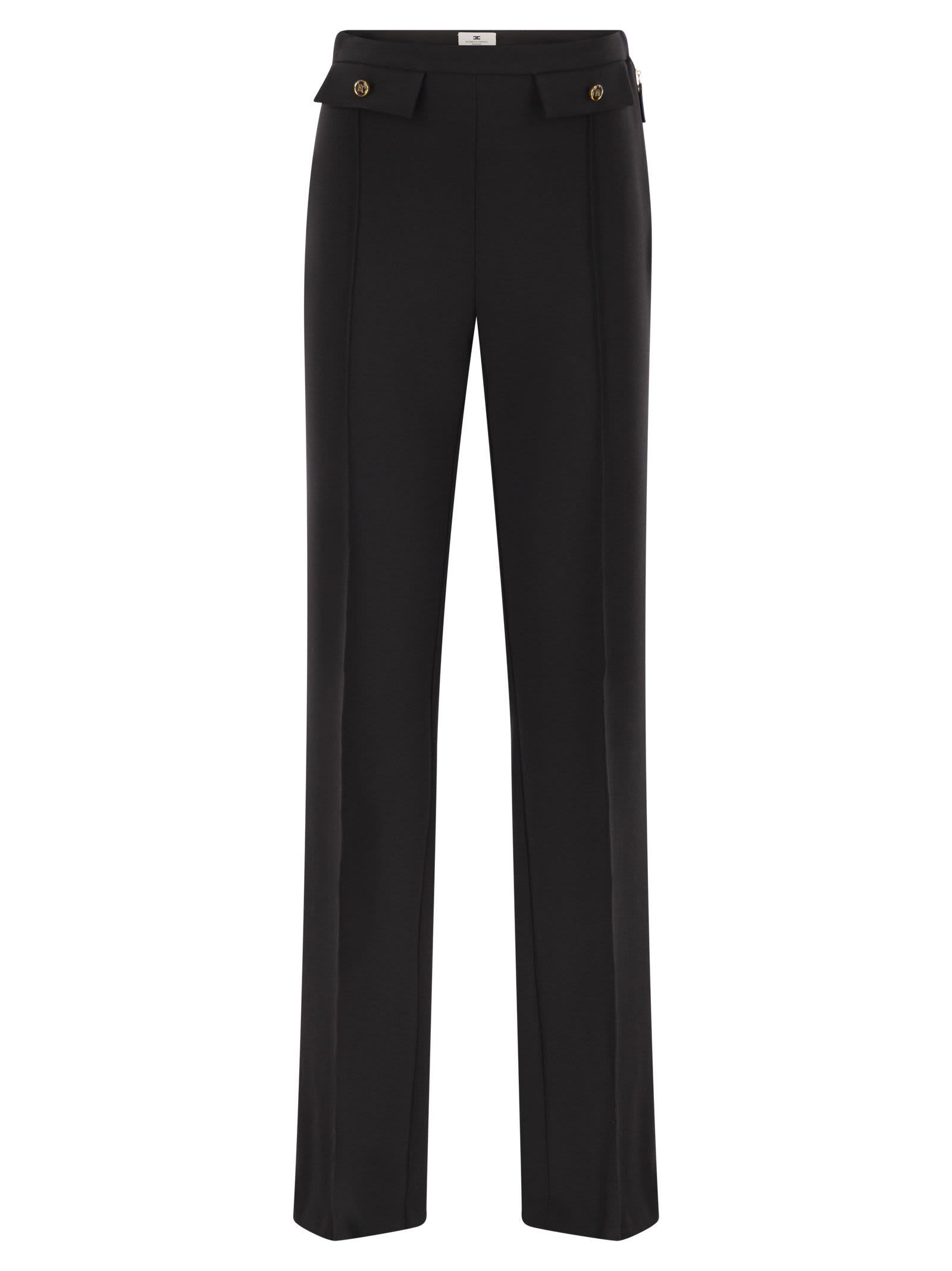elisabetta franchi double crepe trousers