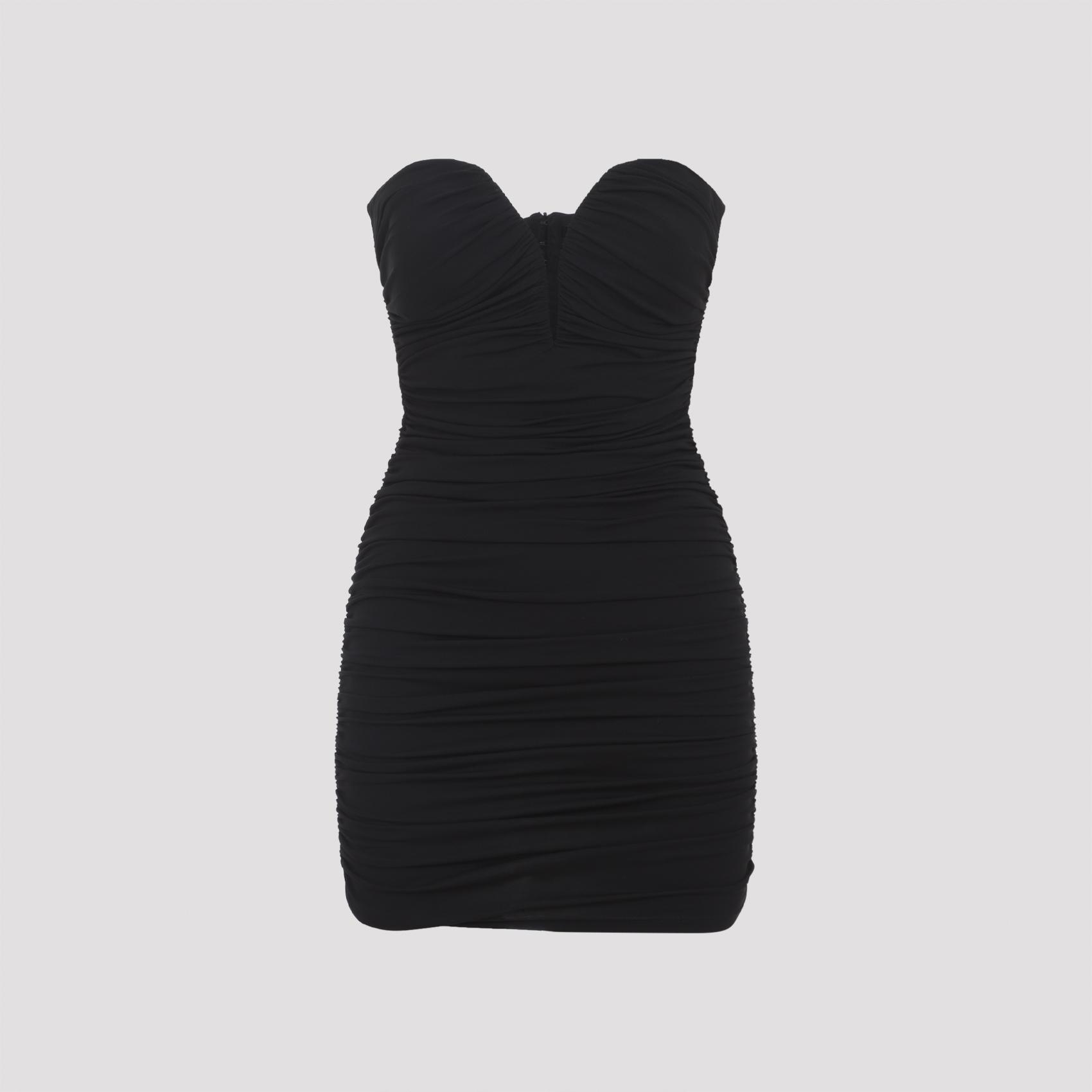elisabetta franchi draped mini dress black viscose elastane - women