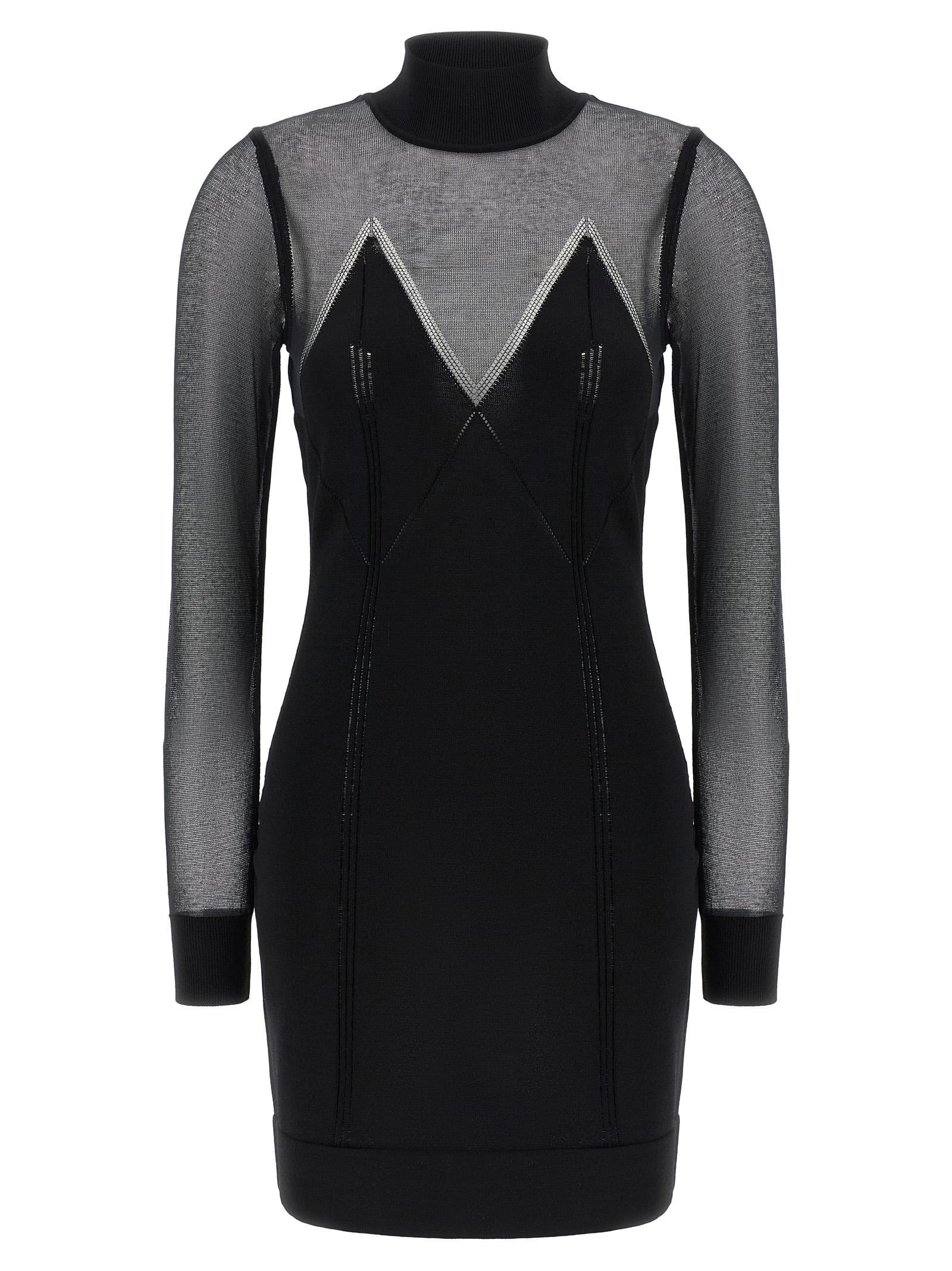 elisabetta franchi dress with transparencies black - women