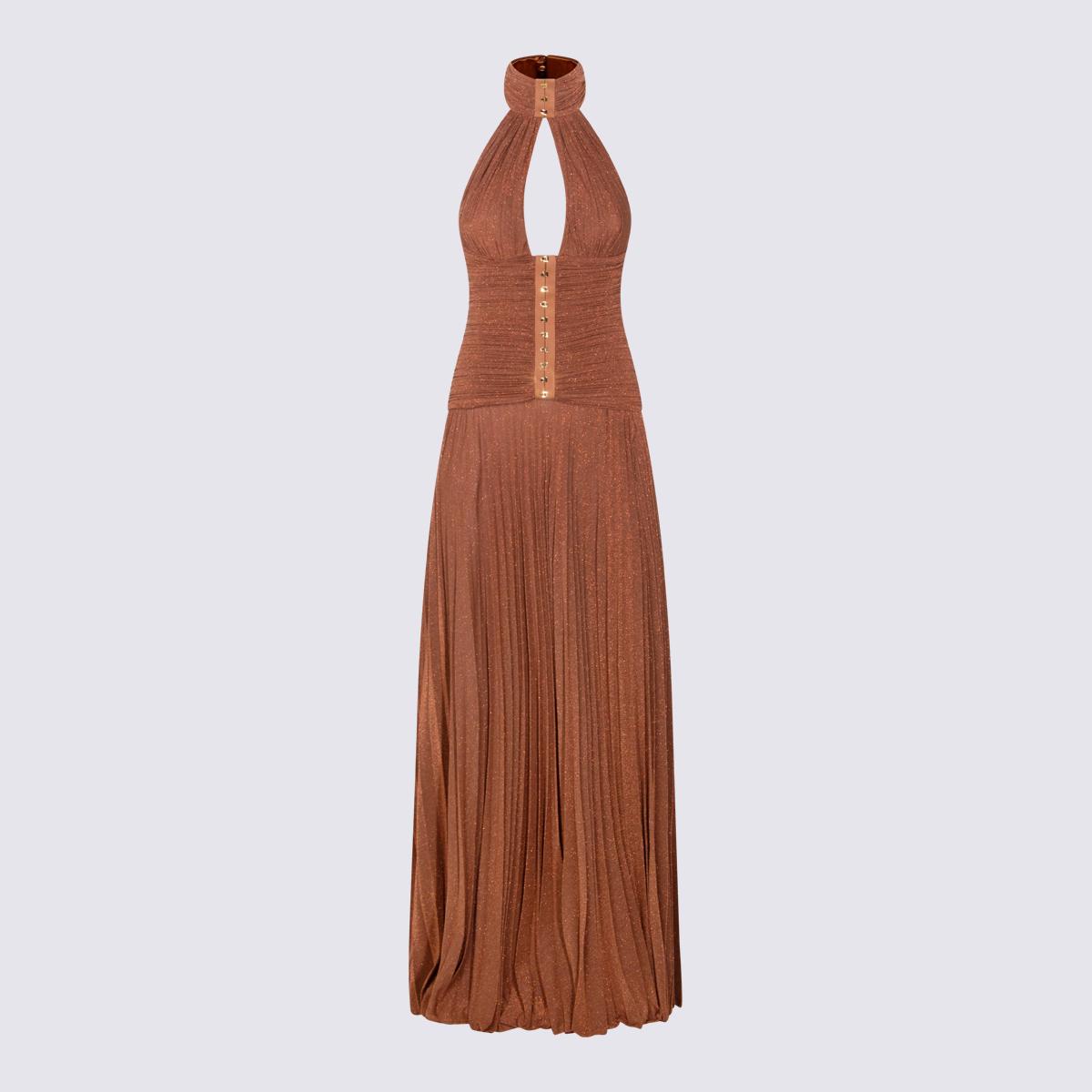 elisabetta franchi dresses leather brown viplpaea - women