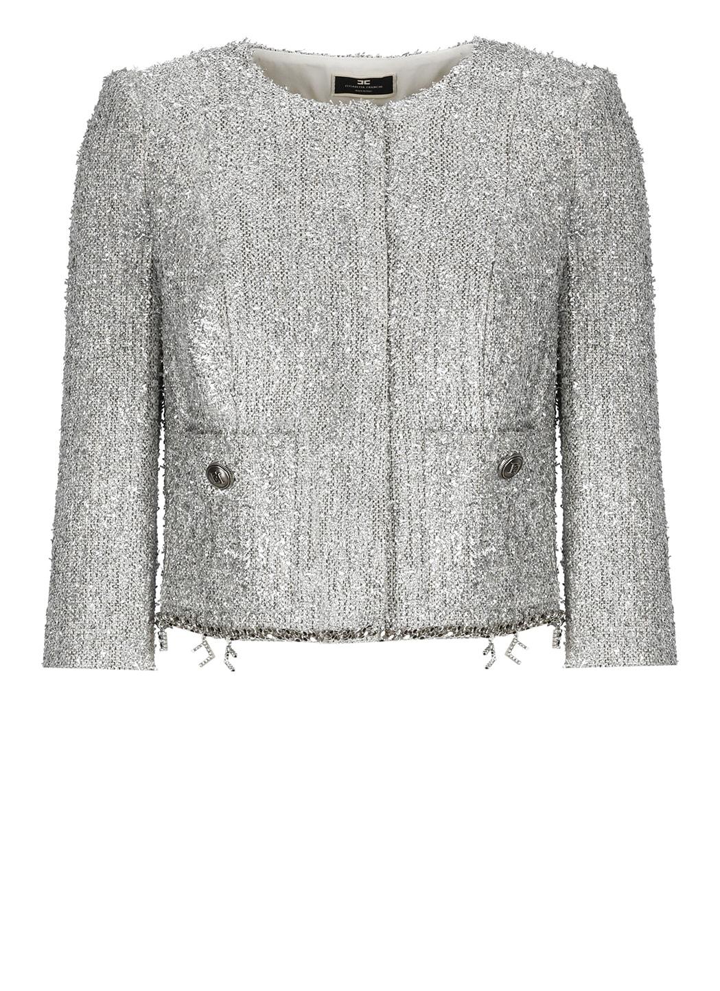 elisabetta franchi elegant silver jacket