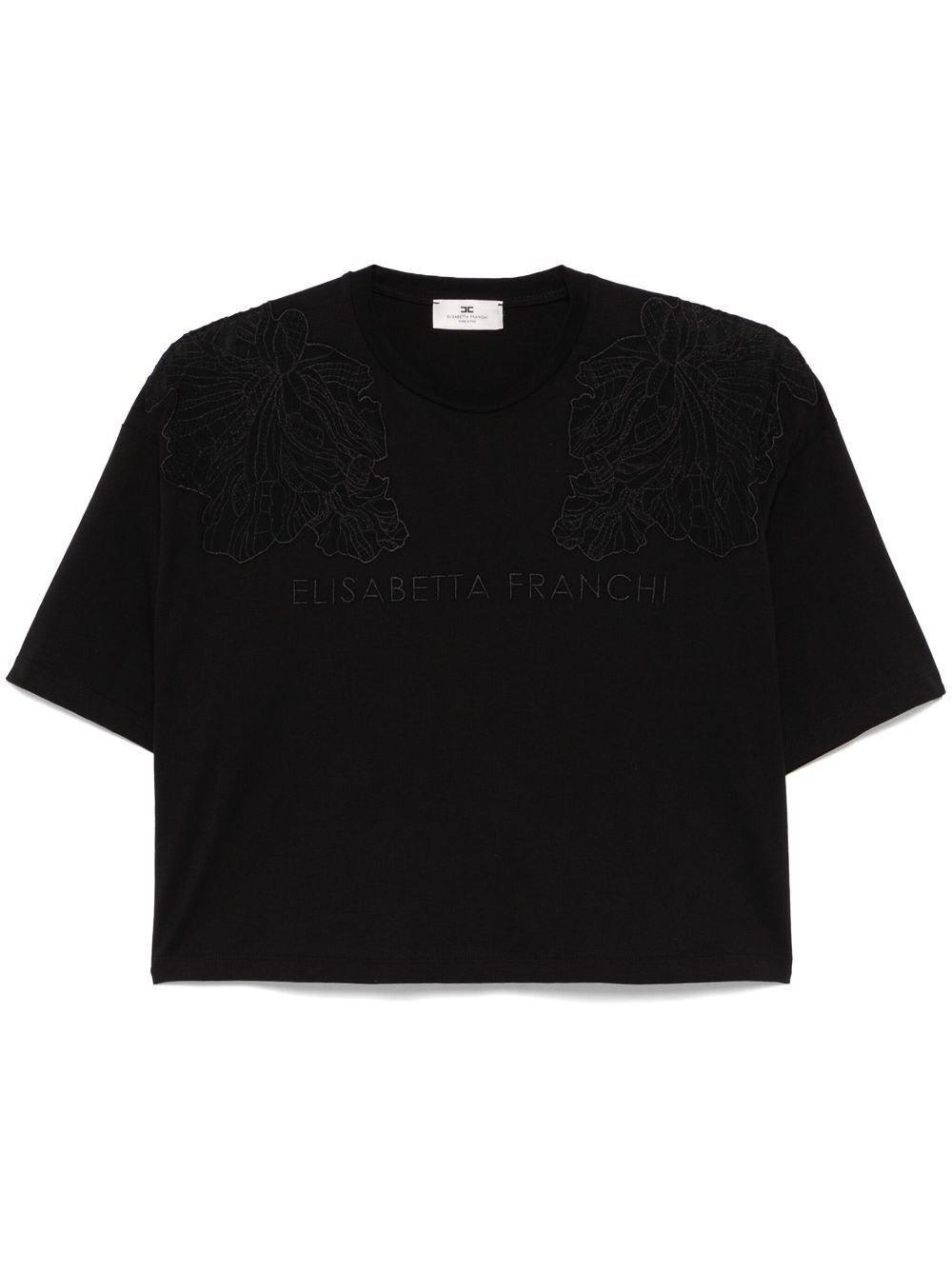 elisabetta franchi embroidered t-shirt