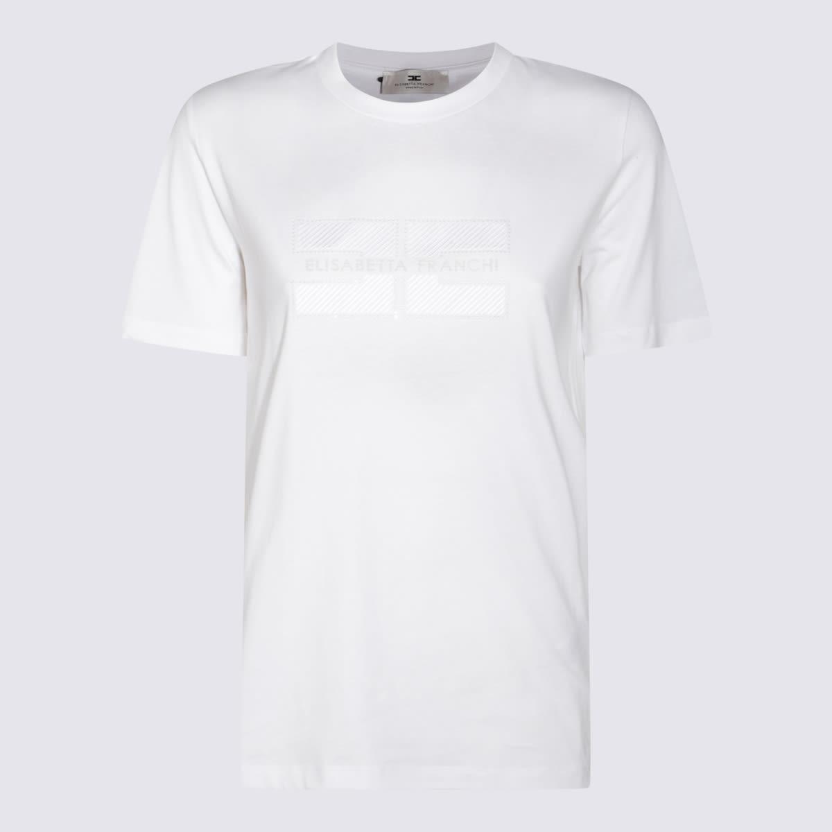 elisabetta franchi embroidery logo and strass t-shirt