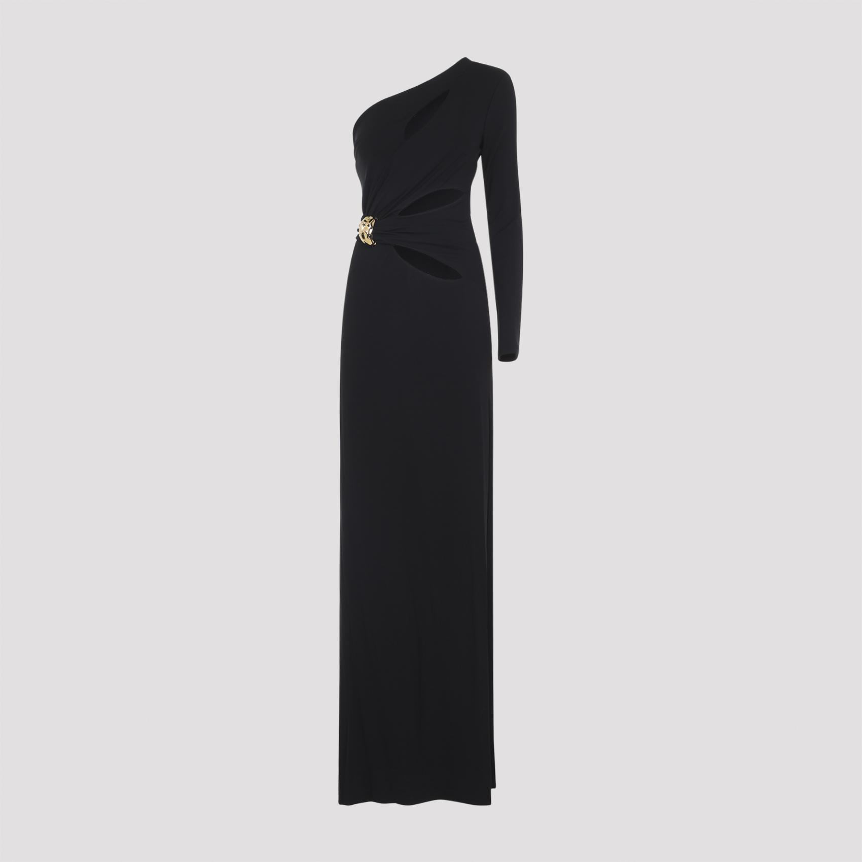 elisabetta franchi evening gown black viscose elastane dress - women