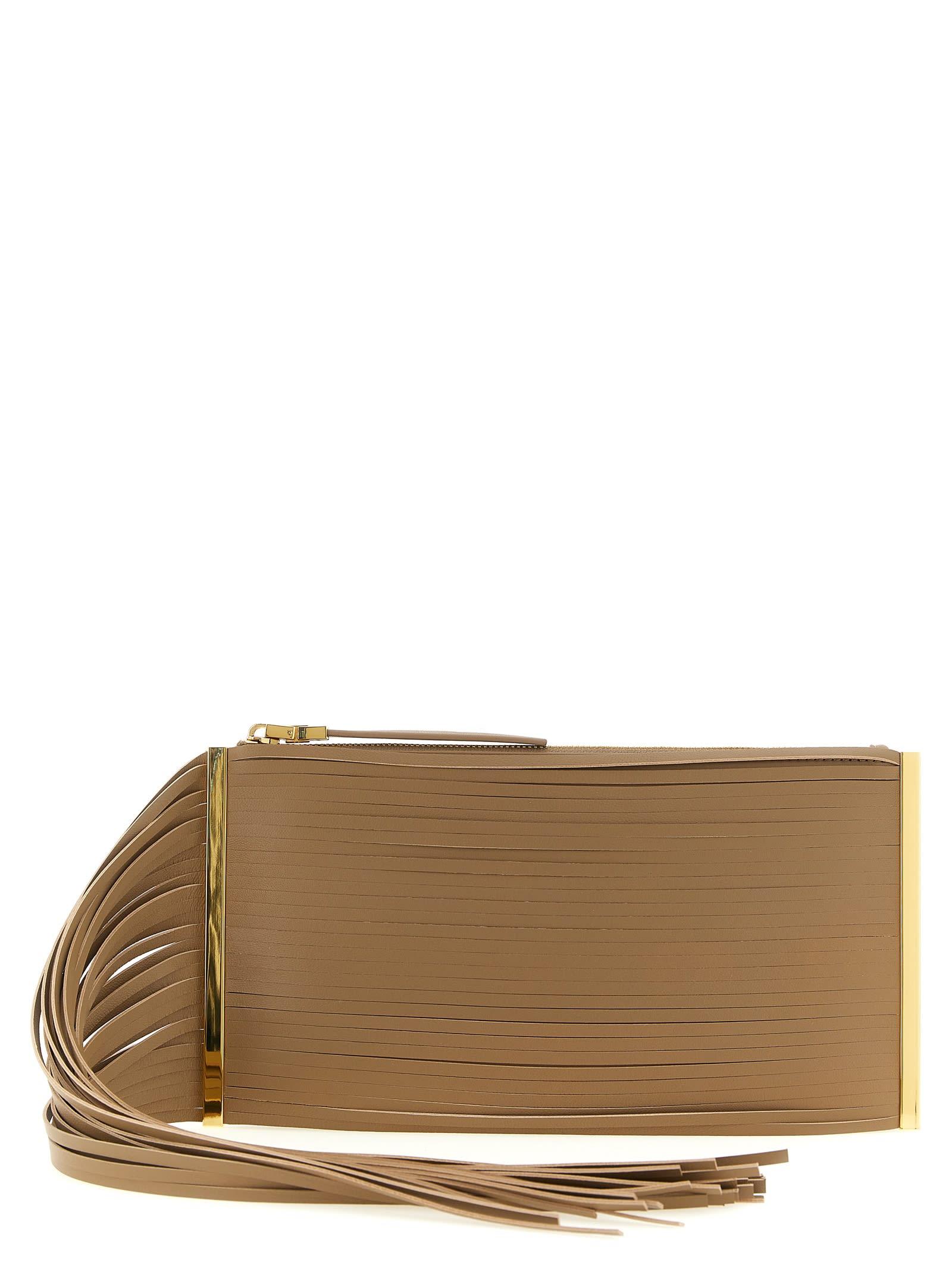 elisabetta franchi fringed clutch