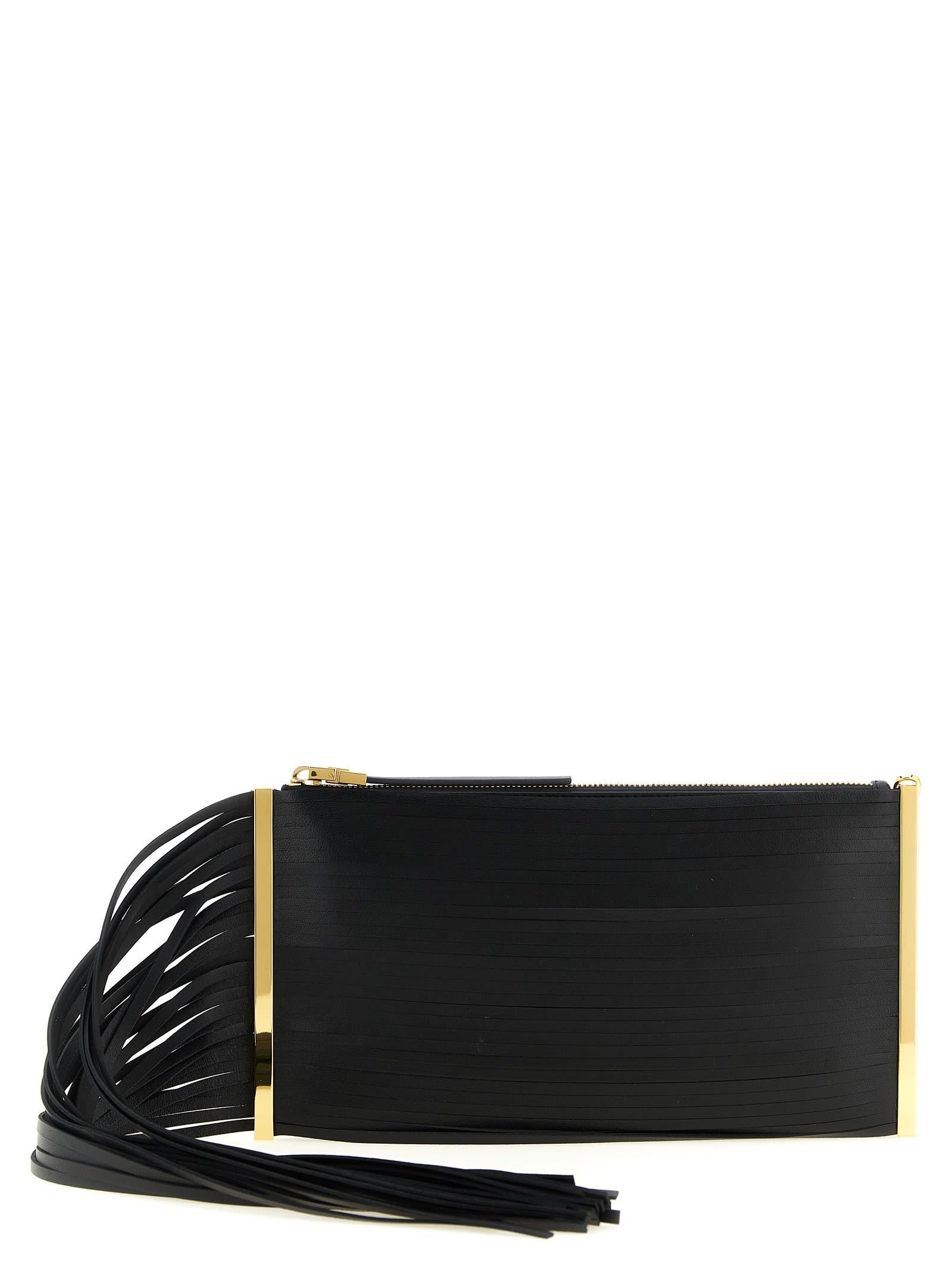 elisabetta franchi fringed clutch