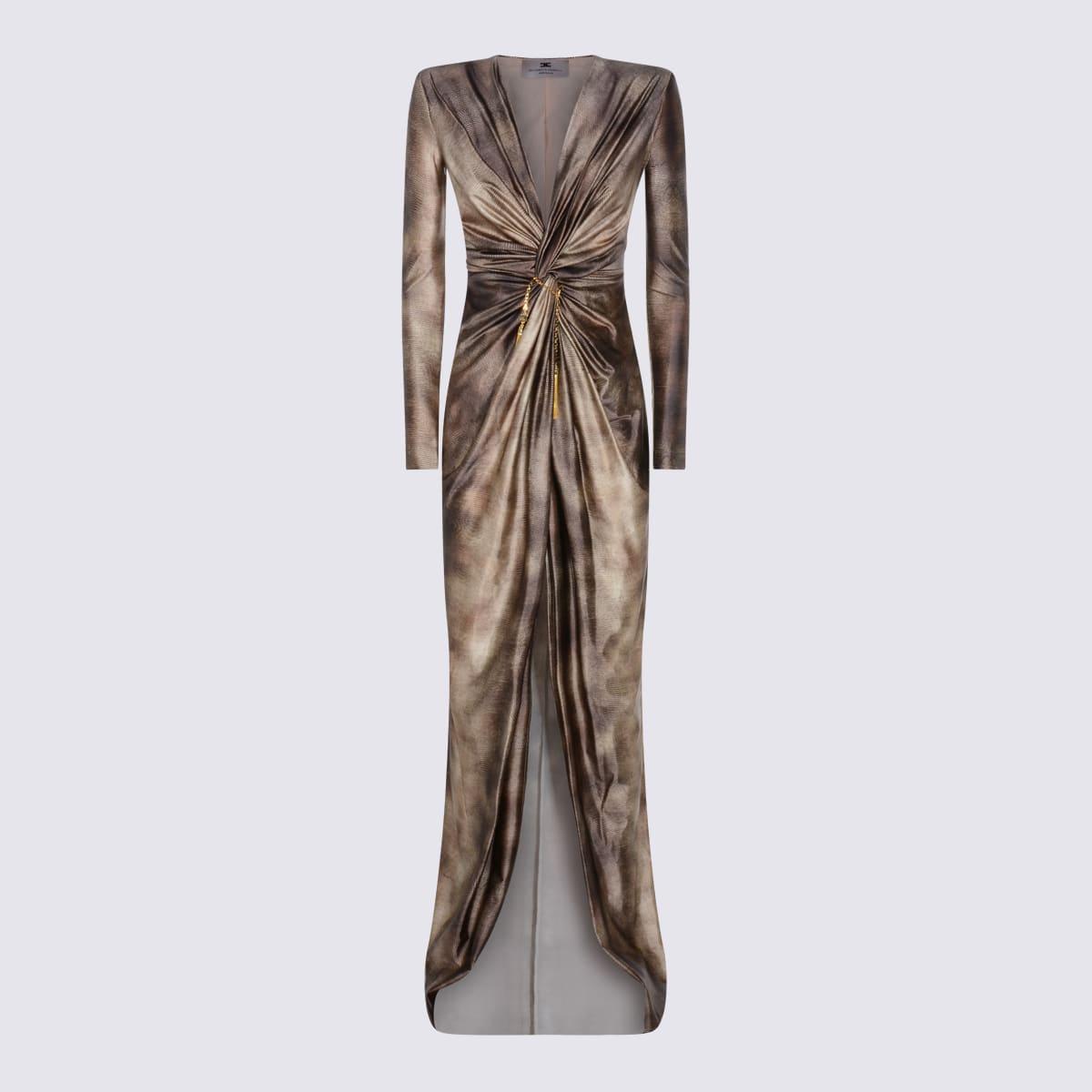 elisabetta franchi gold tone maxi dress